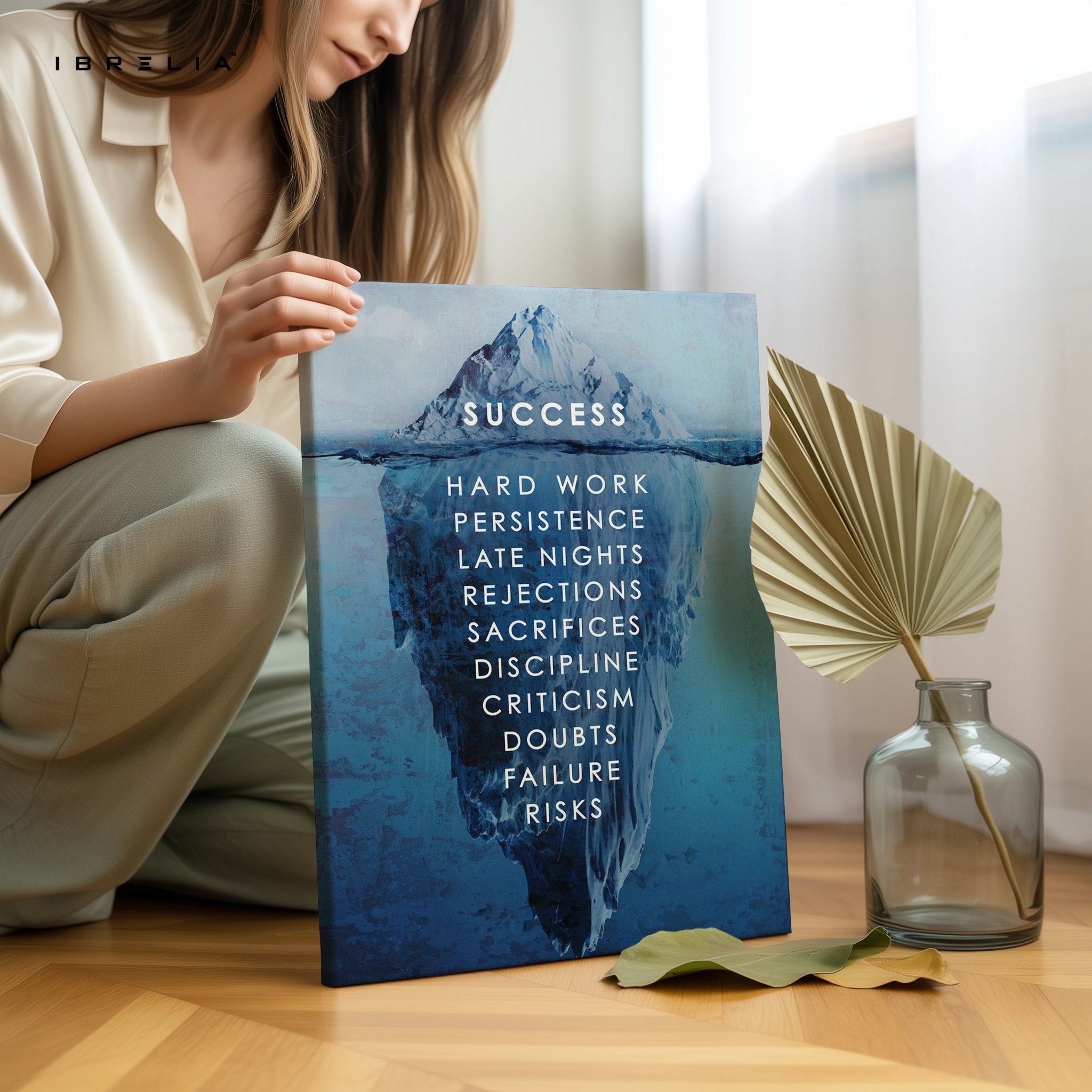 “Success Iceberg” Motivational Wall Art – Hard Work Beneath the Surface | IBRELIA™ - IBRELIA