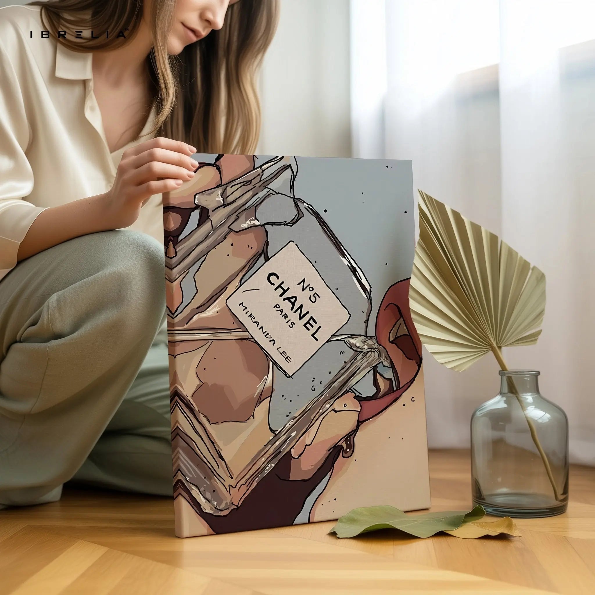 Chanel N°5 “Miranda Lee” Fashion Wall Art – Modern Luxury Pop Art | IBRELIA™ - IBRELIA