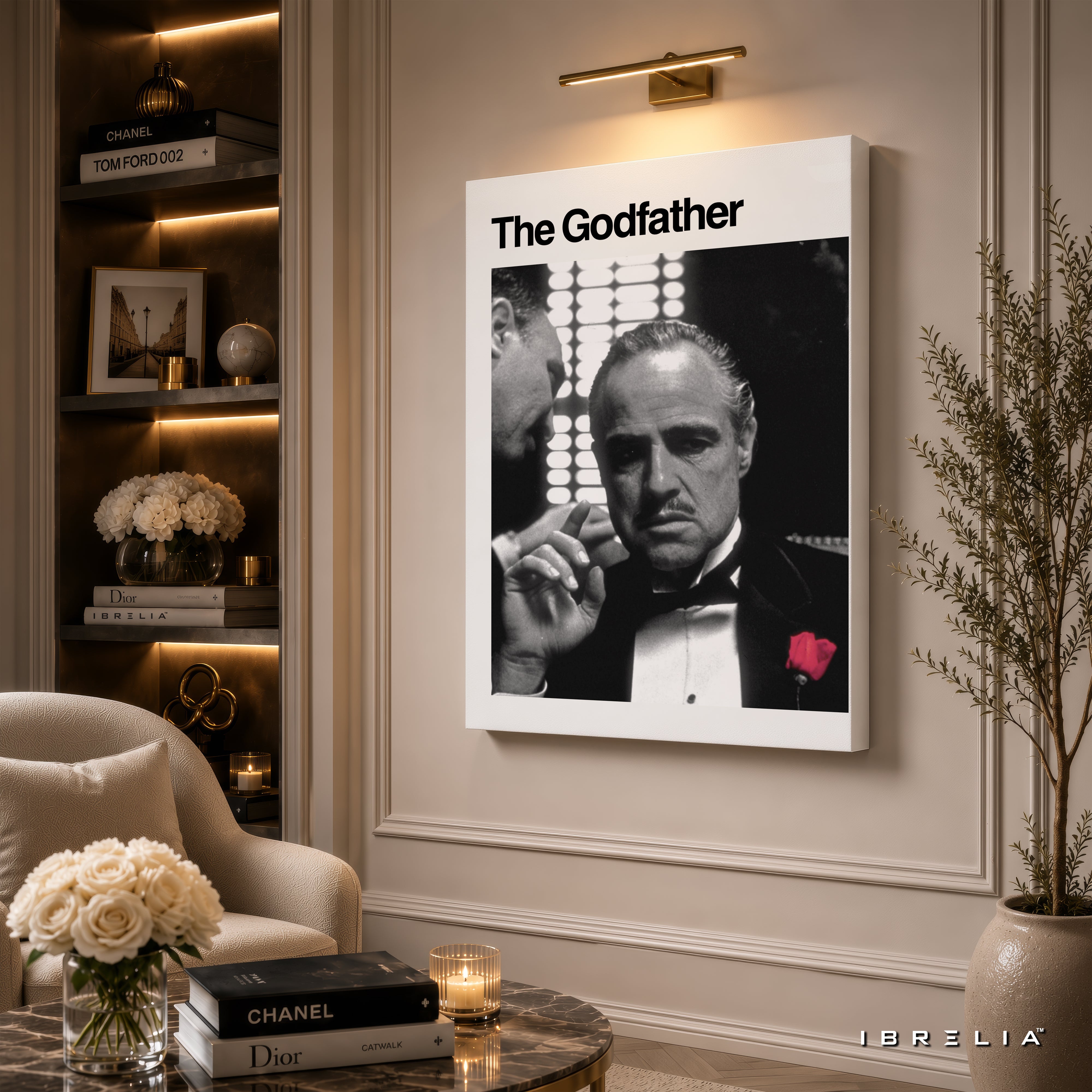 The Godfather Don Vito Corleone Wall Art – Classic Black & White Movie Poster | IBRELIA™