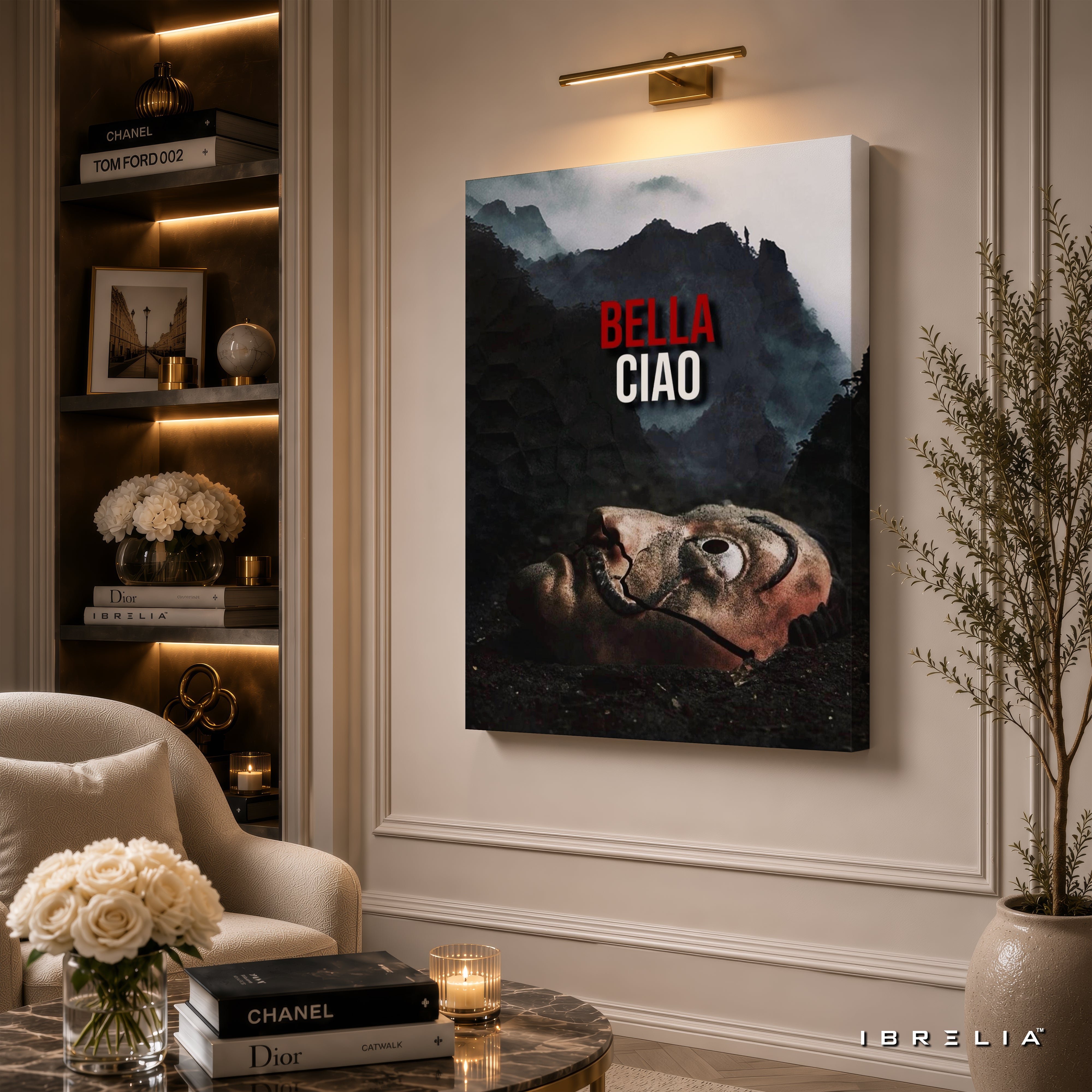 Bella Ciao Money Heist Premium Wall Art – La Casa de Papel Mask 4K Wrapped MDF Frame | IBRELIA™