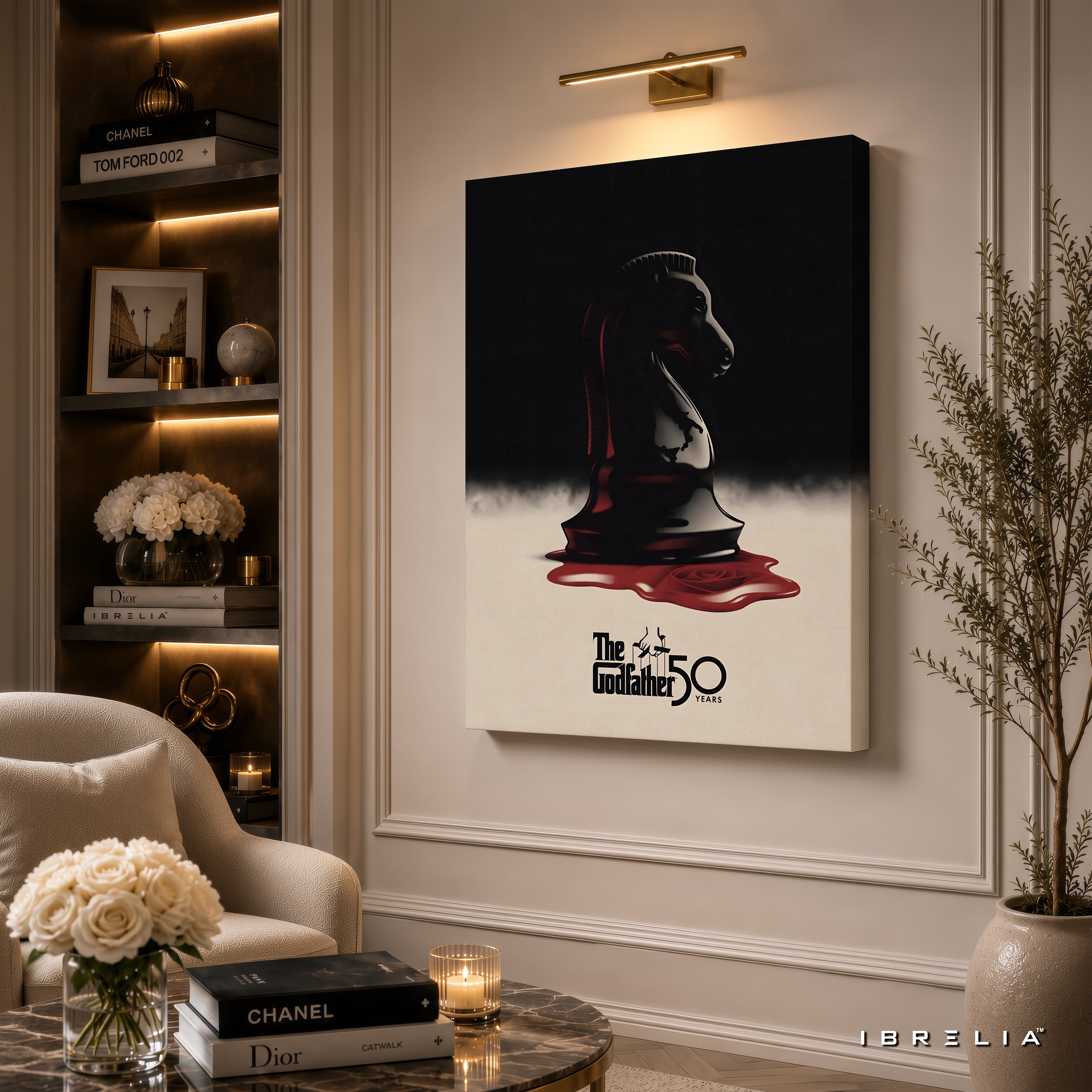 The Godfather 50th Anniversary Wrapped Frame Wall Art | Chess Knight Mafia Artwork | IBRELIA™