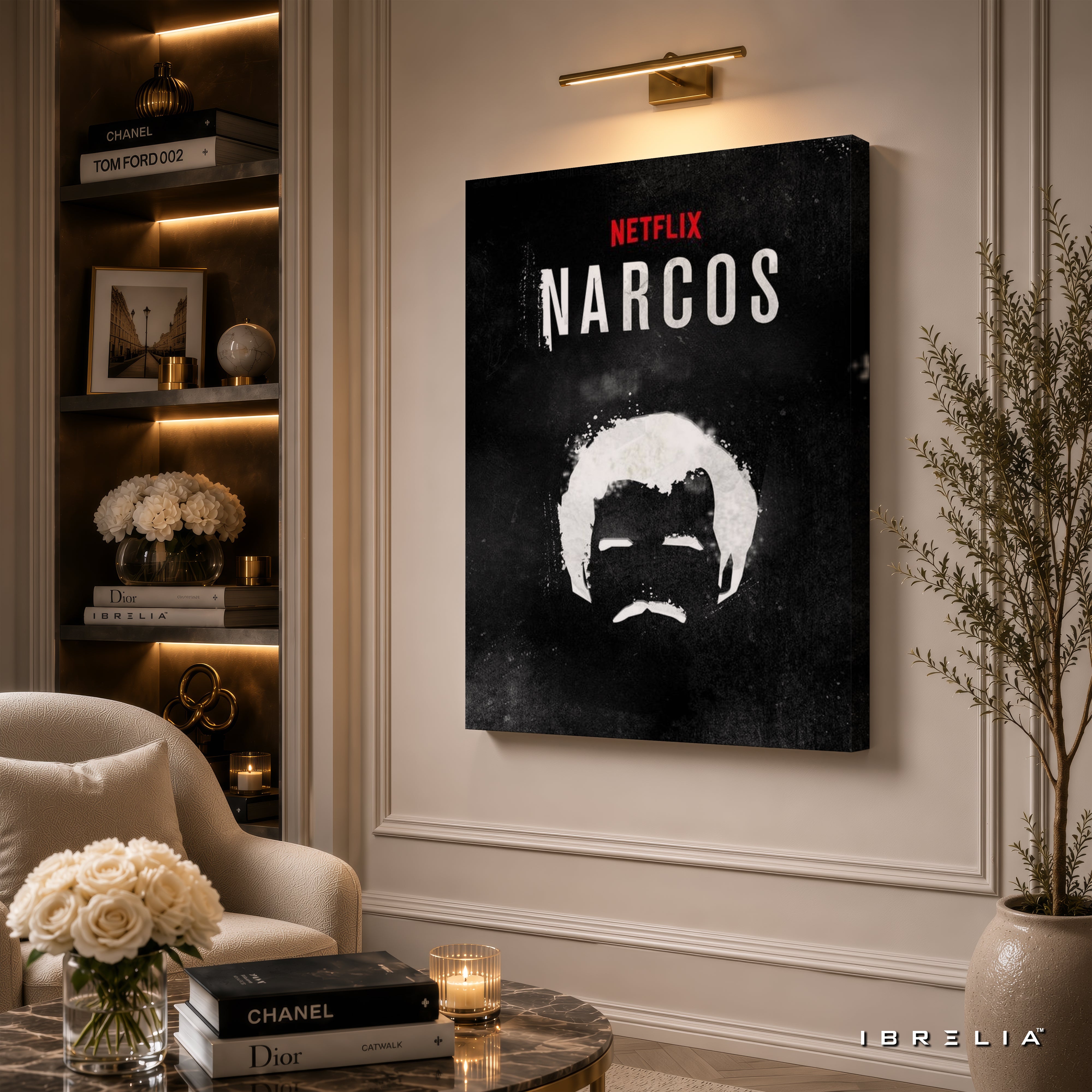 Narcos Minimalist Premium Wall Art – Netflix Inspired Pablo Escobar 4K Wrapped MDF Frame | IBRELIA™