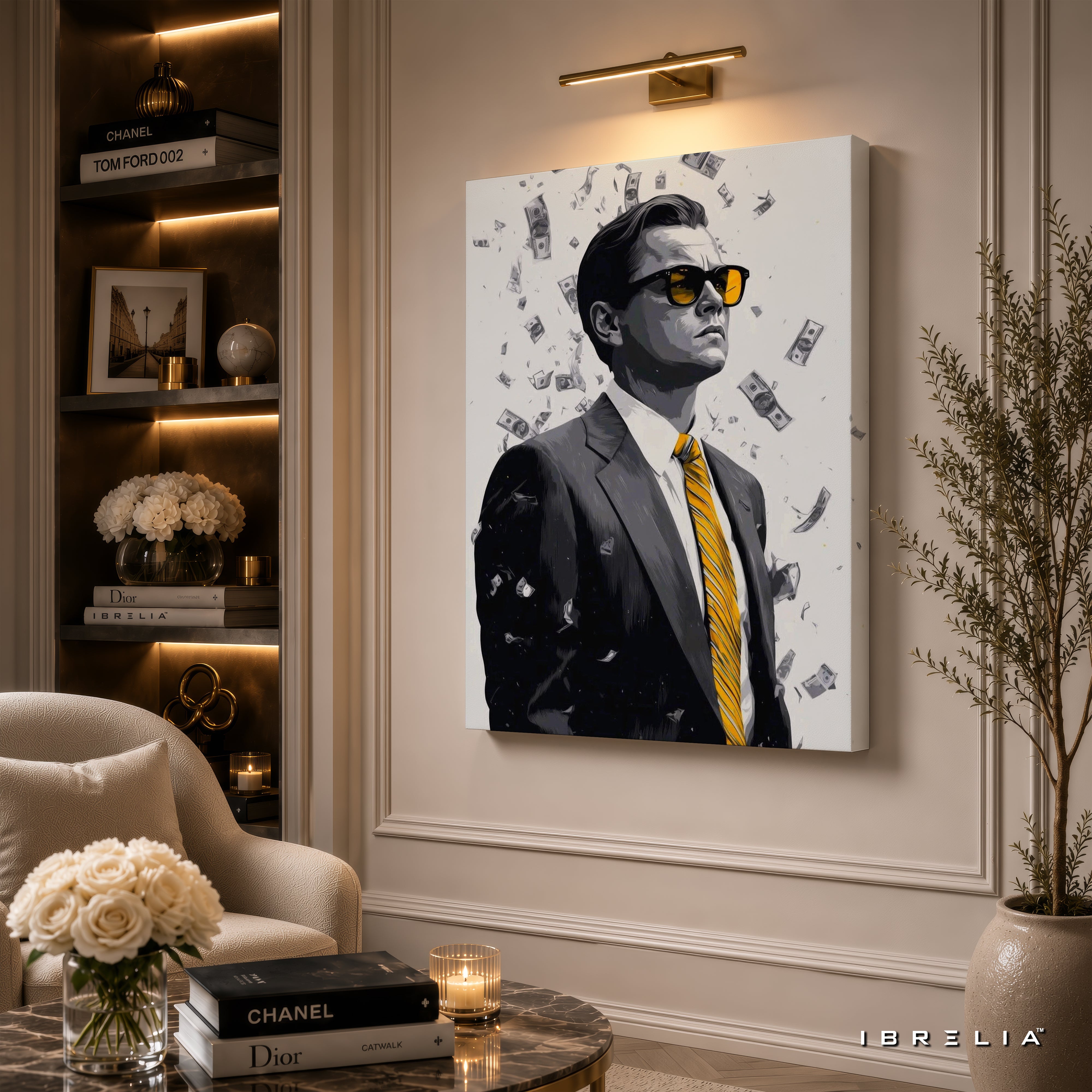 The Wolf of Wall Street Leonardo DiCaprio Canvas Wall Art – Premium Wrapped Movie Wall Decor | IBRELIA™
