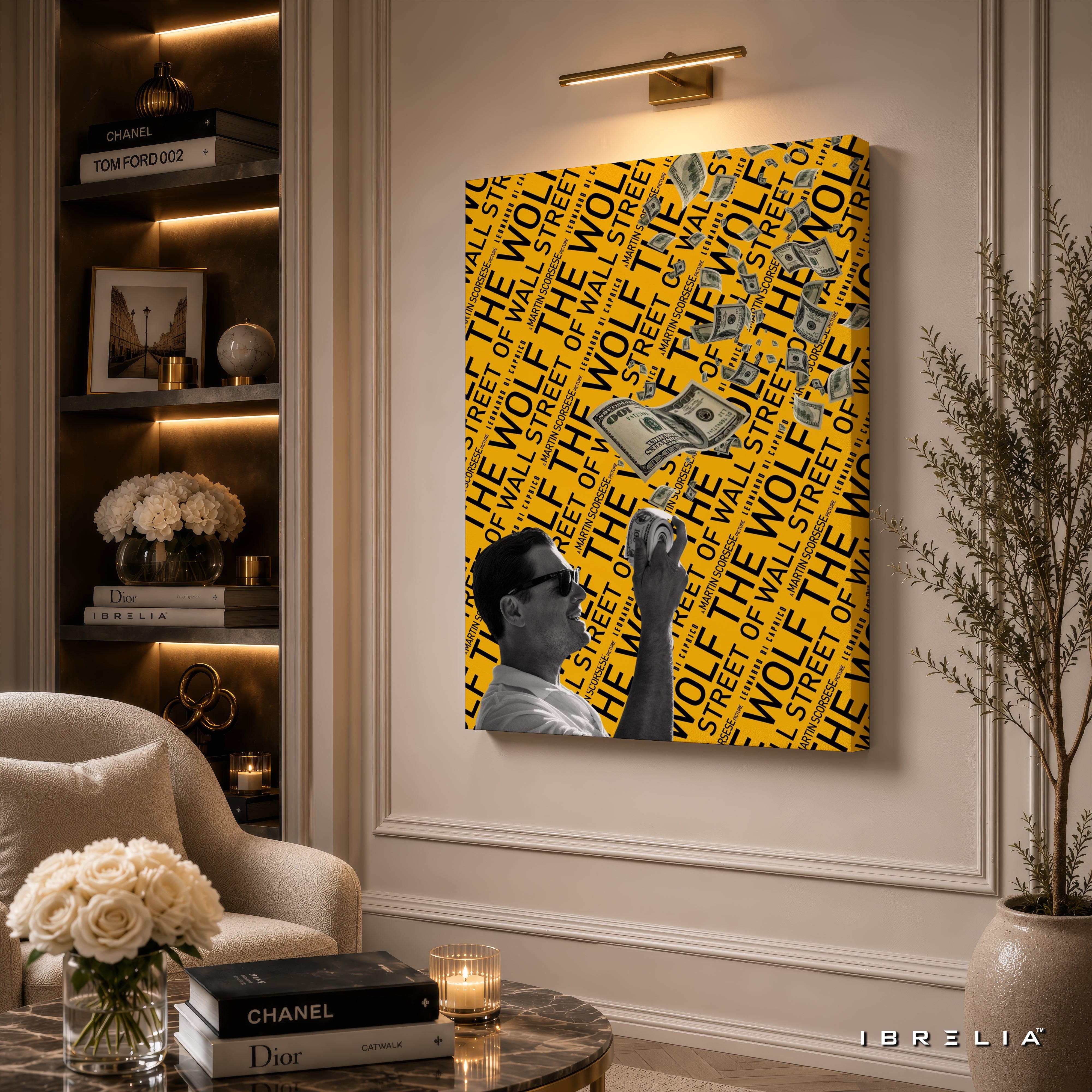 The Wolf of Wall Street Money Rain Canvas Wall Art – Premium Movie Inspired Wrapped Wall Decor | IBRELIA™