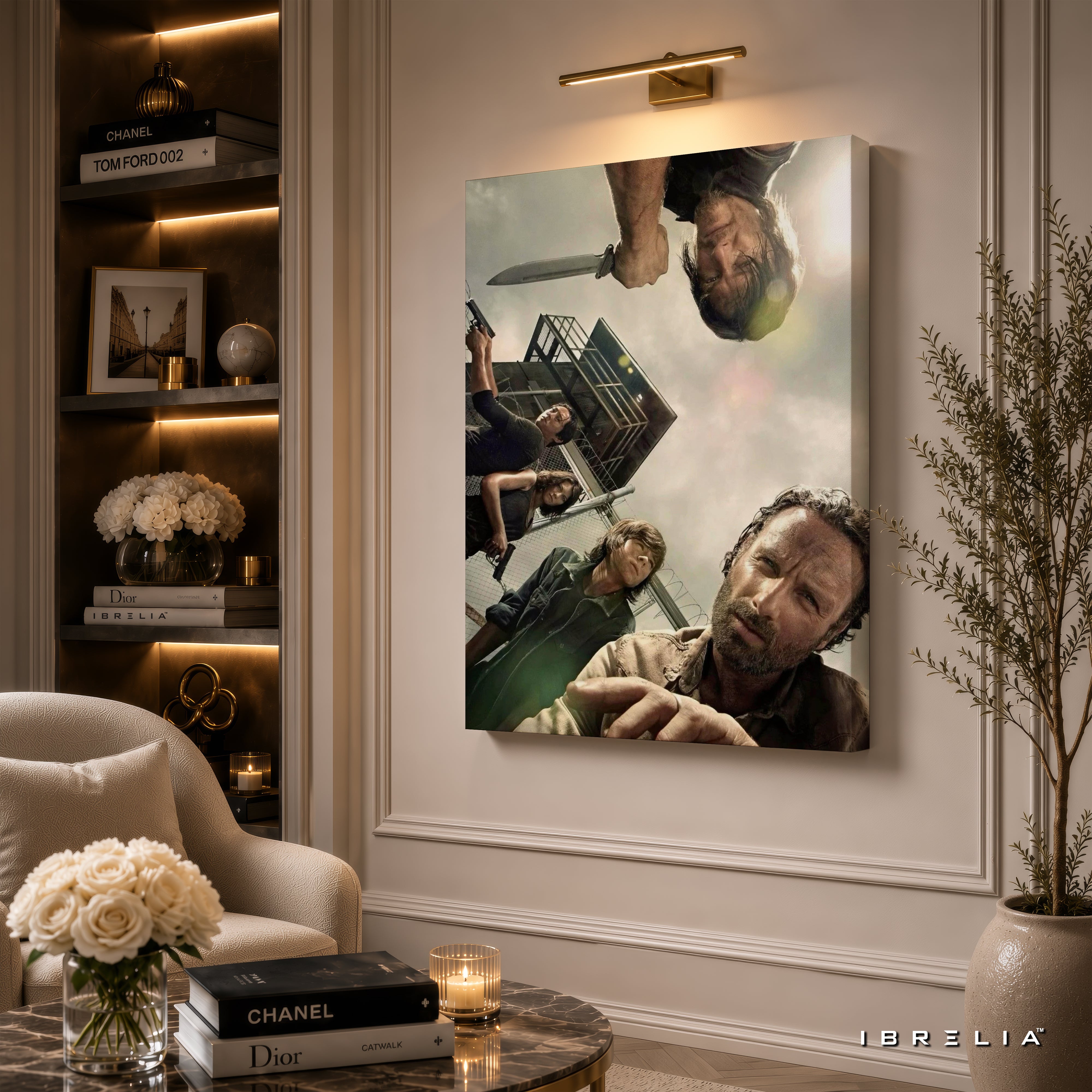 Rick Grimes & Survivors Premium Wall Art – The Walking Dead 4K Wrapped MDF Frame | IBRELIA™