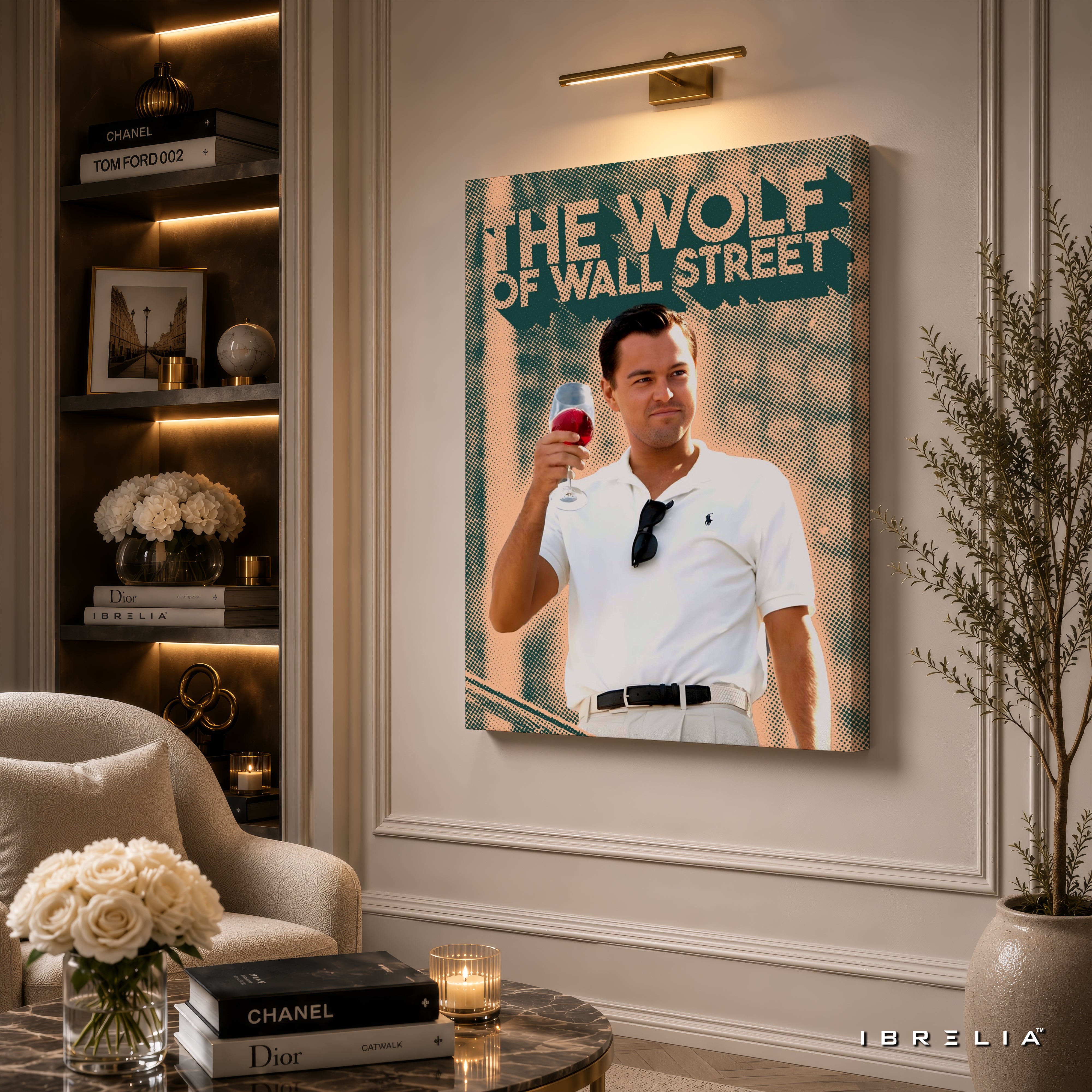 The Wolf of Wall Street Leonardo DiCaprio Premium Canvas Wall Art – Luxury Movie Inspired Wrapped Wall Decor | IBRELIA™
