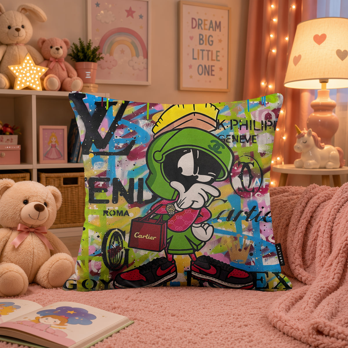 Marvin the Martian Luxury Streetwear Pop Art Cushion | Premium Velvet Suede | Double-Sided Print