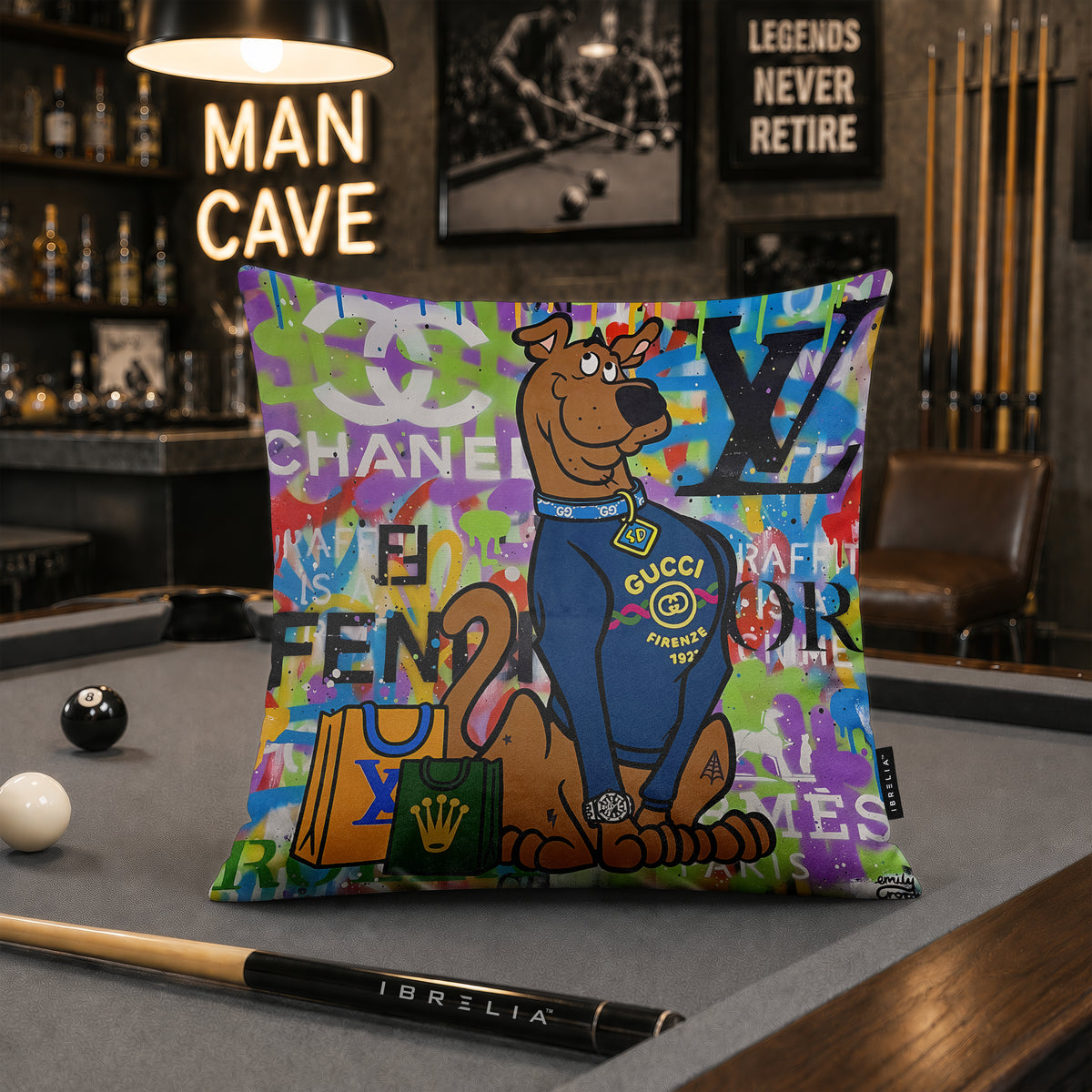 Scooby-Doo Luxury Shopping Fashion Pop Art Cushion | Premium Velvet Suede | Double-Sided Print