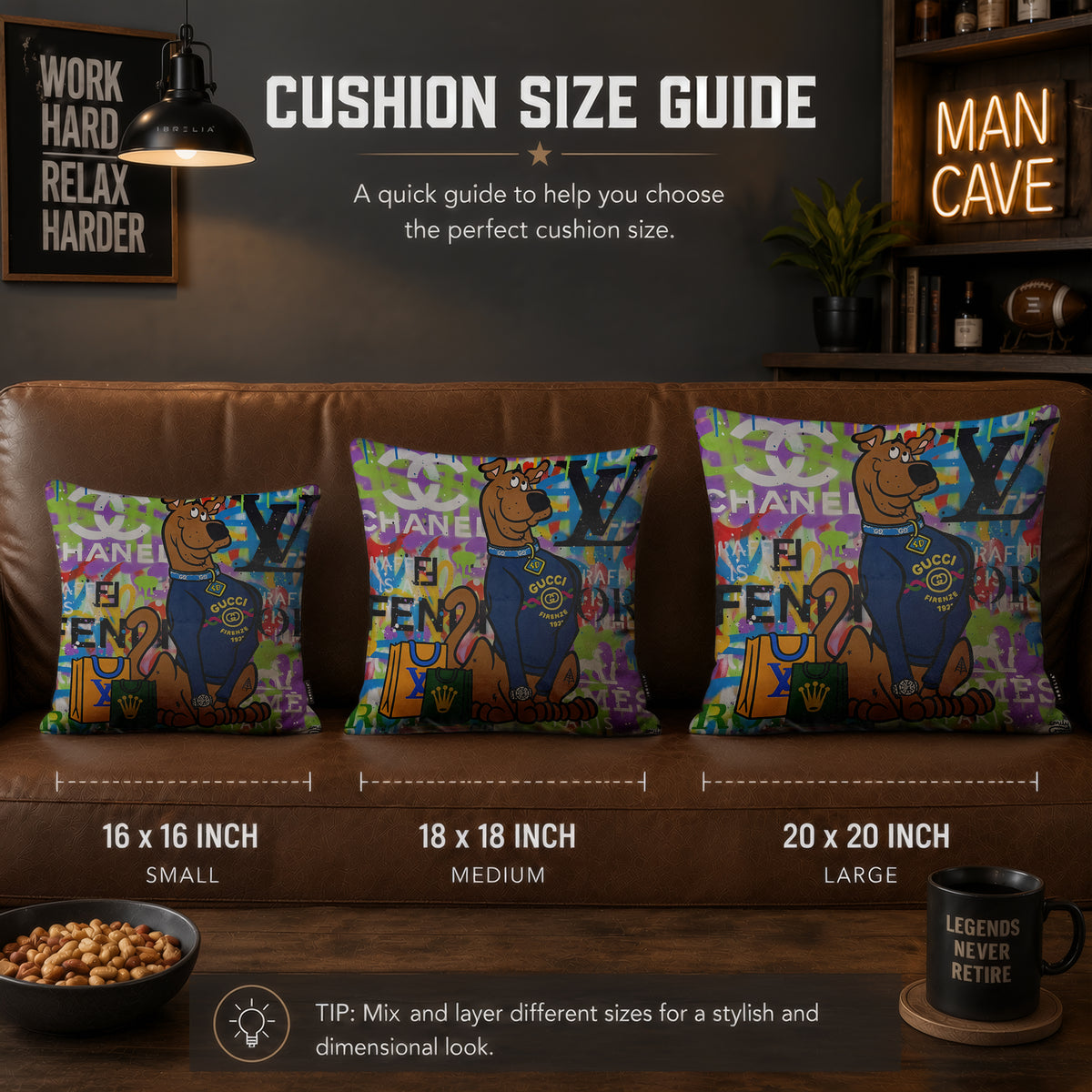 Scooby-Doo Luxury Shopping Fashion Pop Art Cushion | Premium Velvet Suede | Double-Sided Print