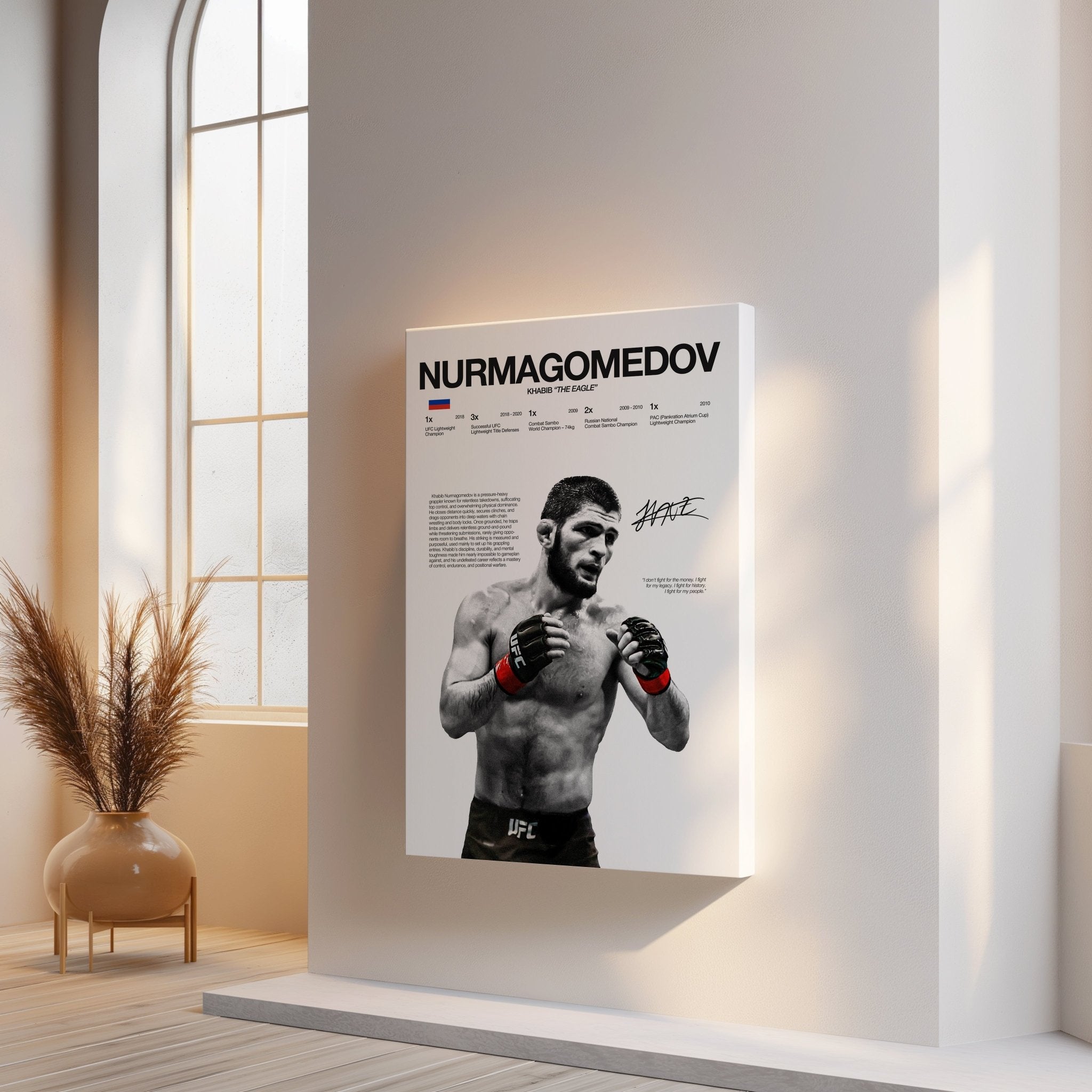 Khabib Nurmagomedov “The Eagle” – UFC Champion 4K Ultra Wrap Frame Wall Art in Pakistan | IBRELIA™ - IBRELIA