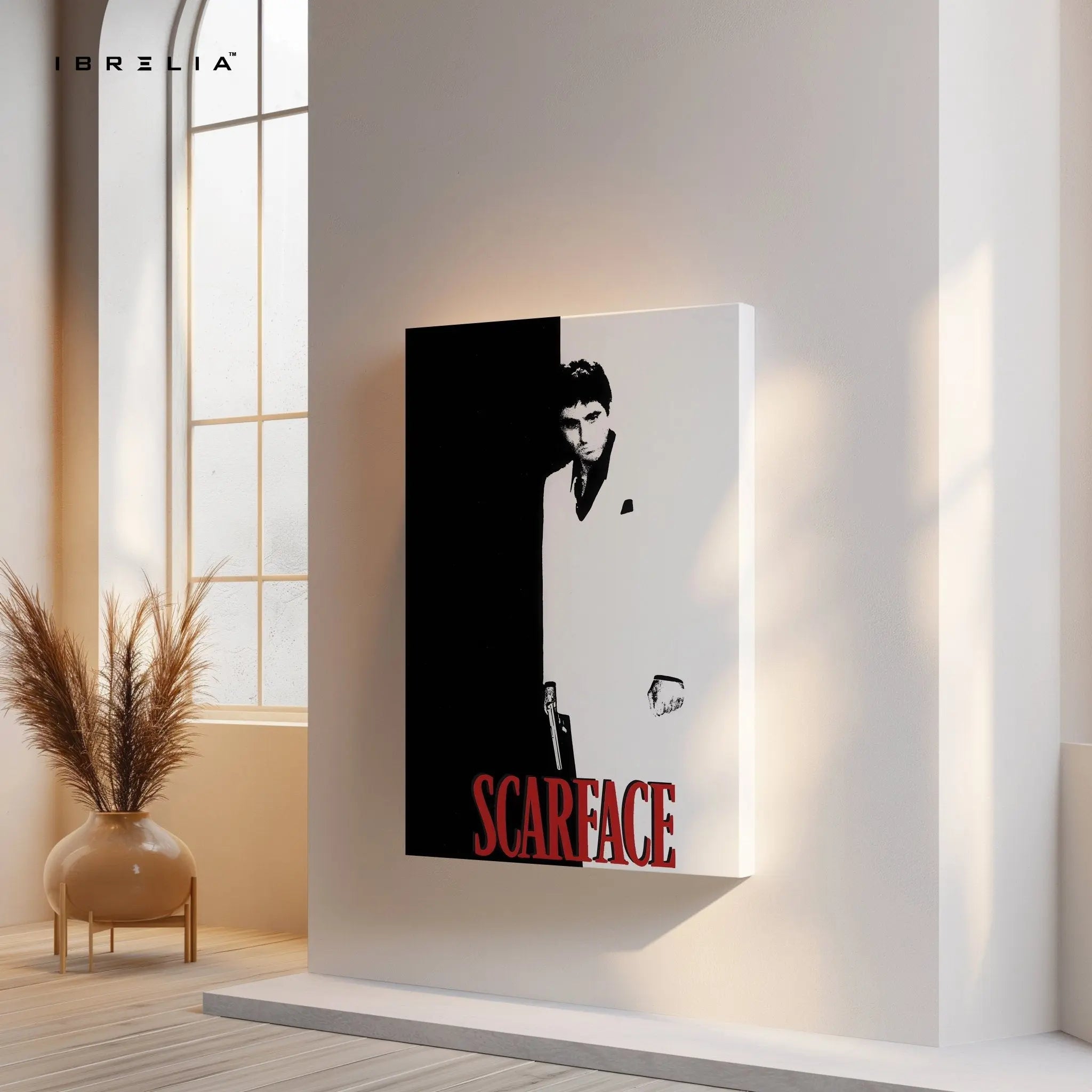 Scarface Minimalist Black & White Wall Frame | 4K Ultra Wrap Frame Wall Art in Pakistan | IBRELIA™ - IBRELIA