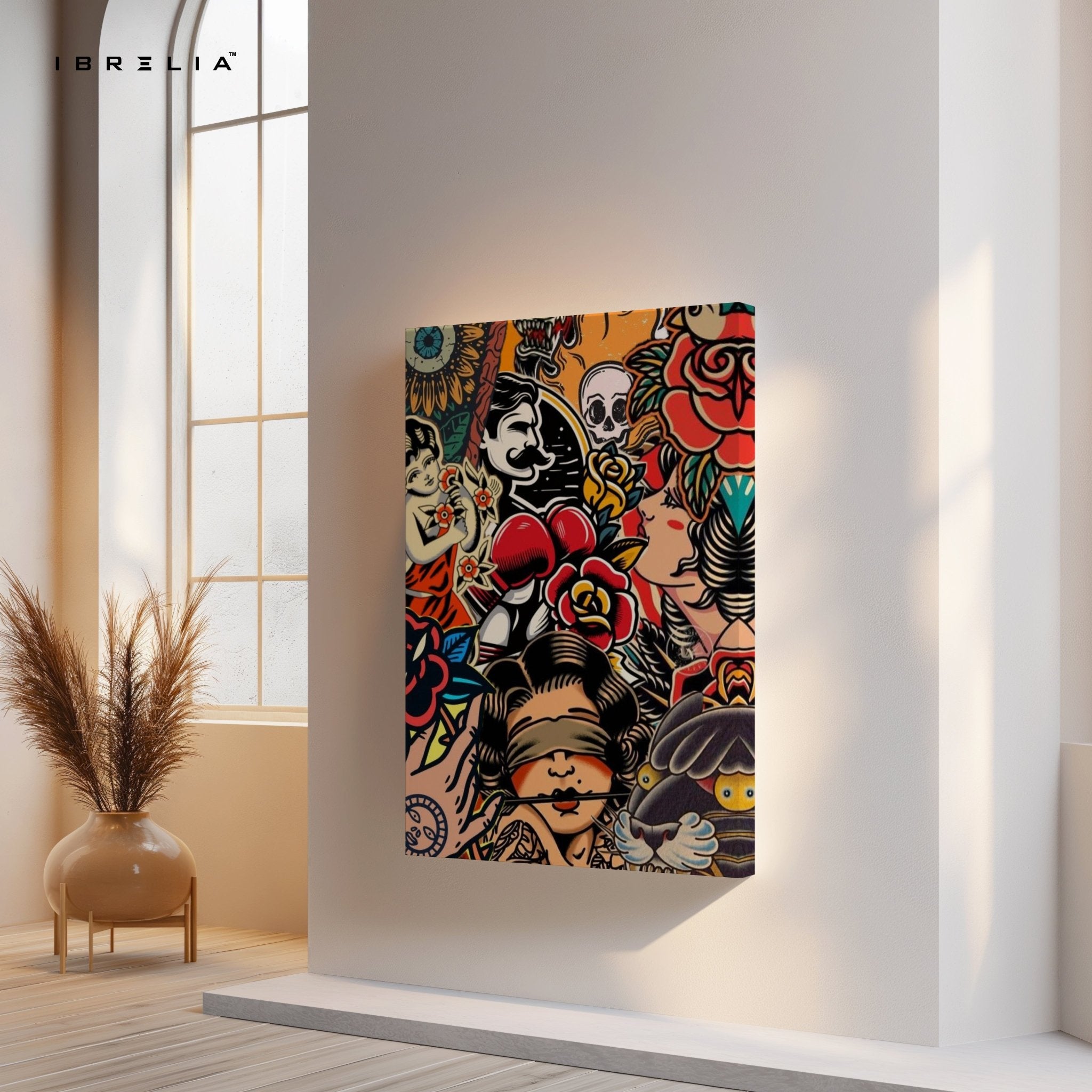 Graffiti Tattoo Collage Wall Frame | 4K Ultra Wrap Frame Wall Art in Pakistan | IBRELIA™ - IBRELIA