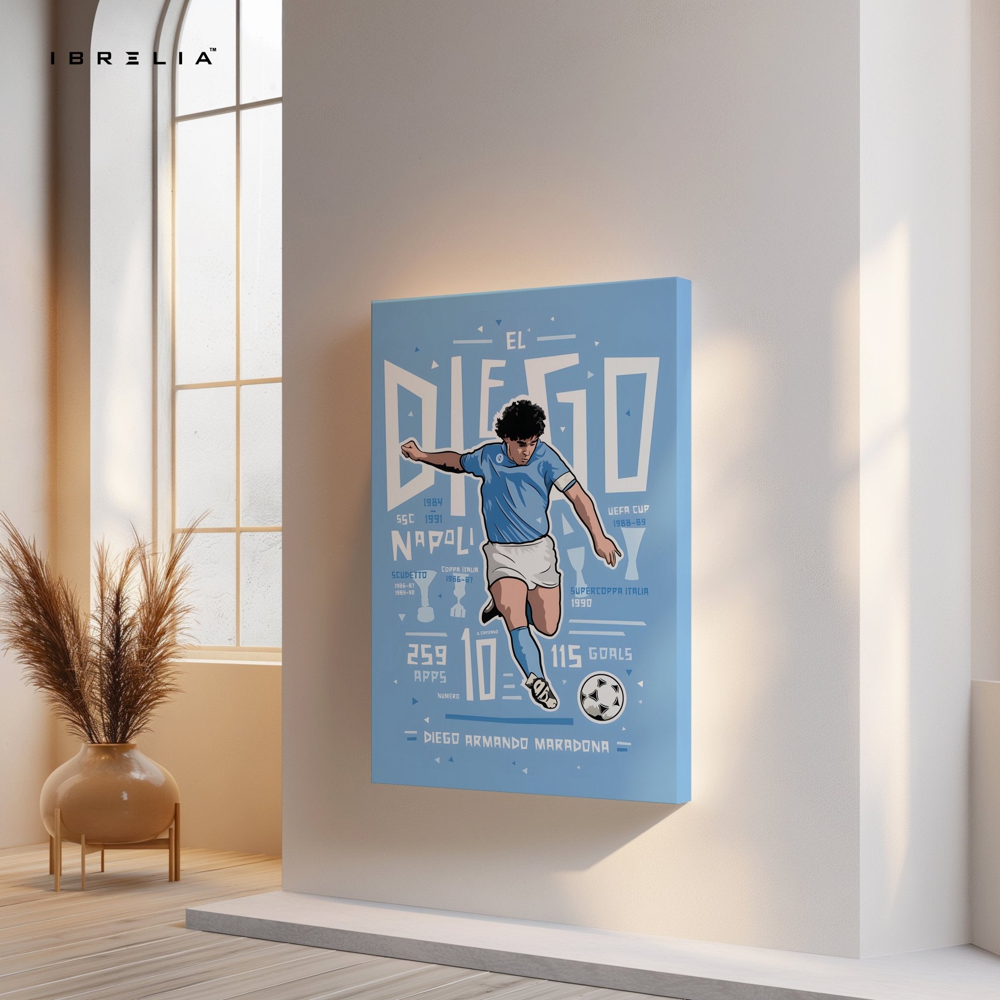 Diego Maradona Wall Art – El Diego Napoli Edition | IBRELIA™ - IBRELIA