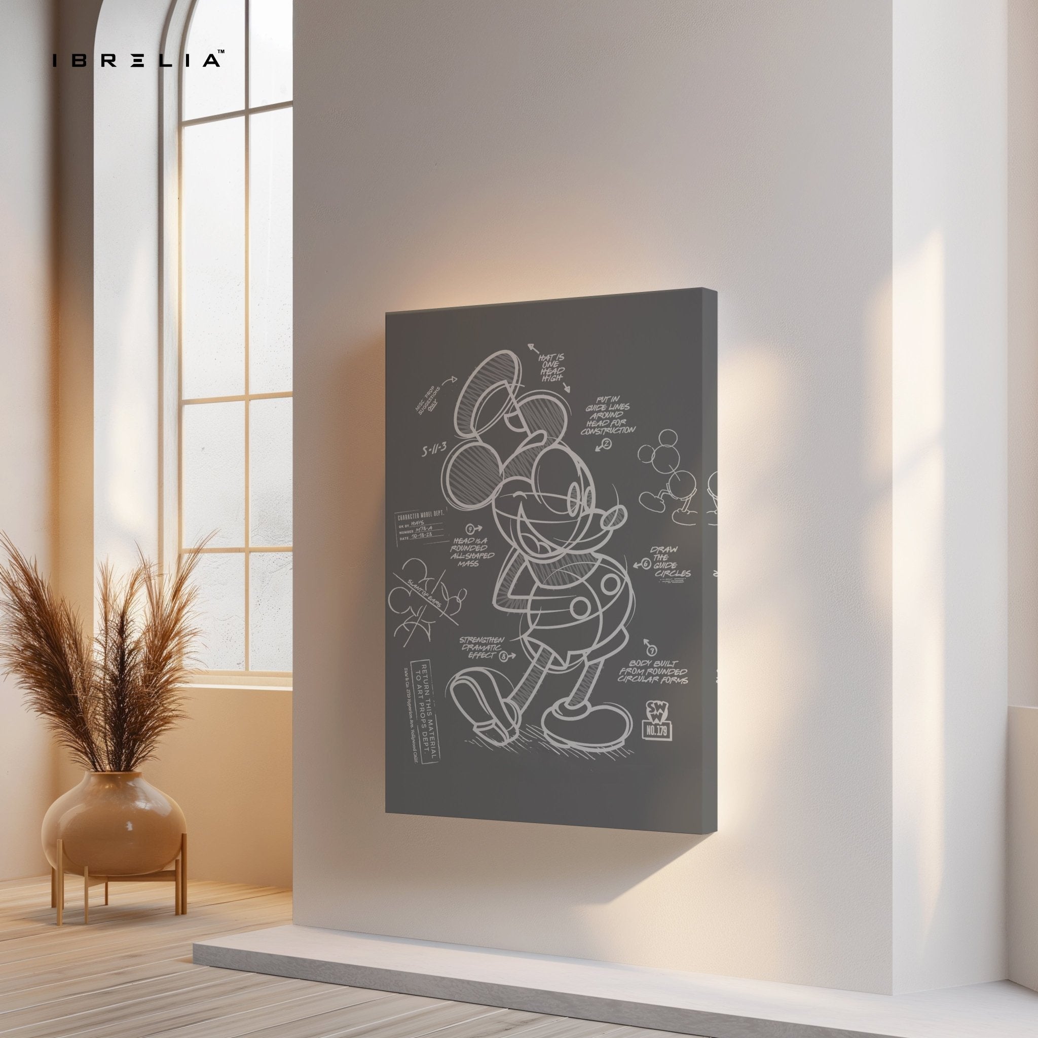 Mickey Mouse Blueprint Wall Frame | 4K Ultra Wrap Frame Wall Art in Pakistan | IBRELIA™ - IBRELIA
