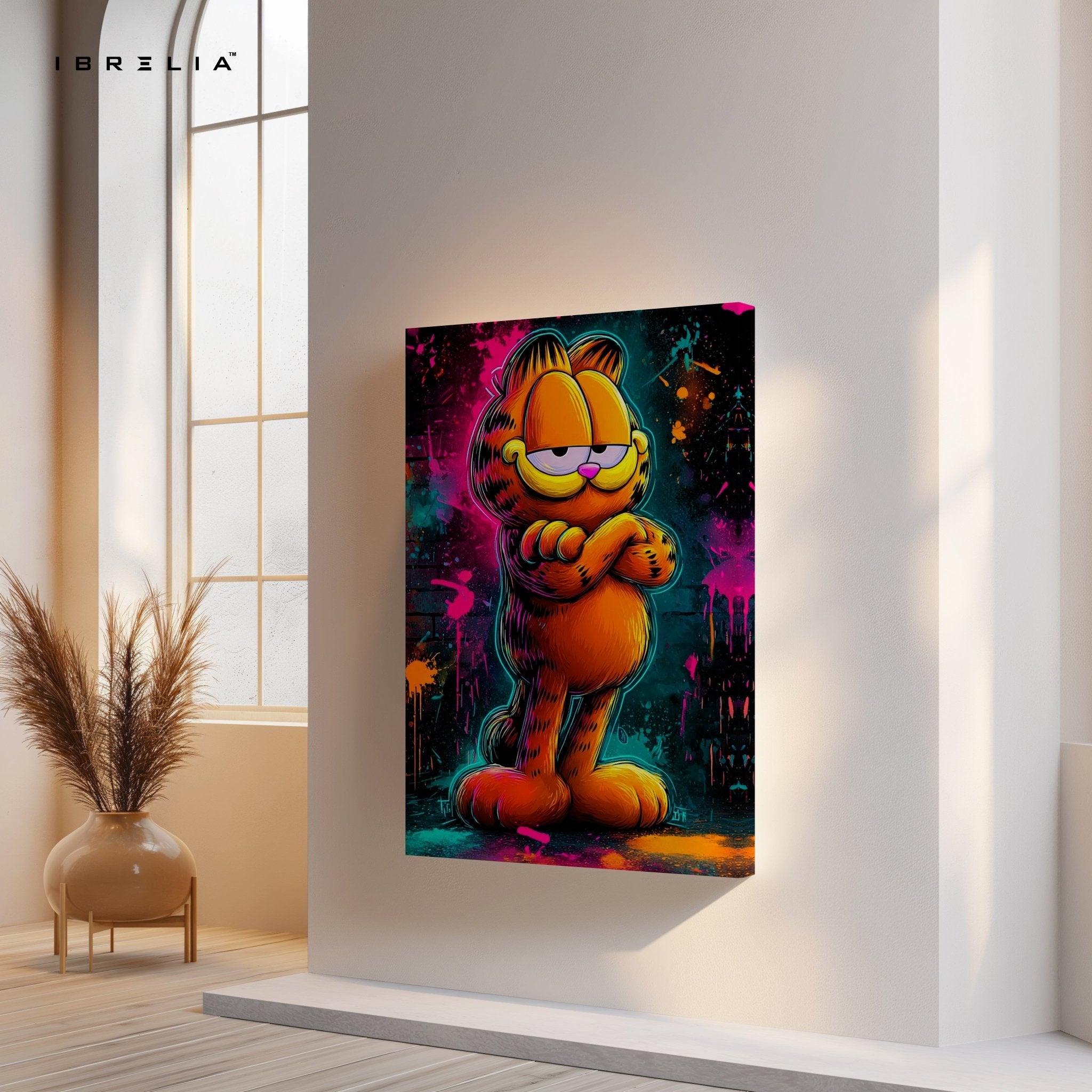 Graffiti Garfield Wall Frame | 4K Ultra Wrap Frame Wall Art in Pakistan | IBRELIA™ - IBRELIA