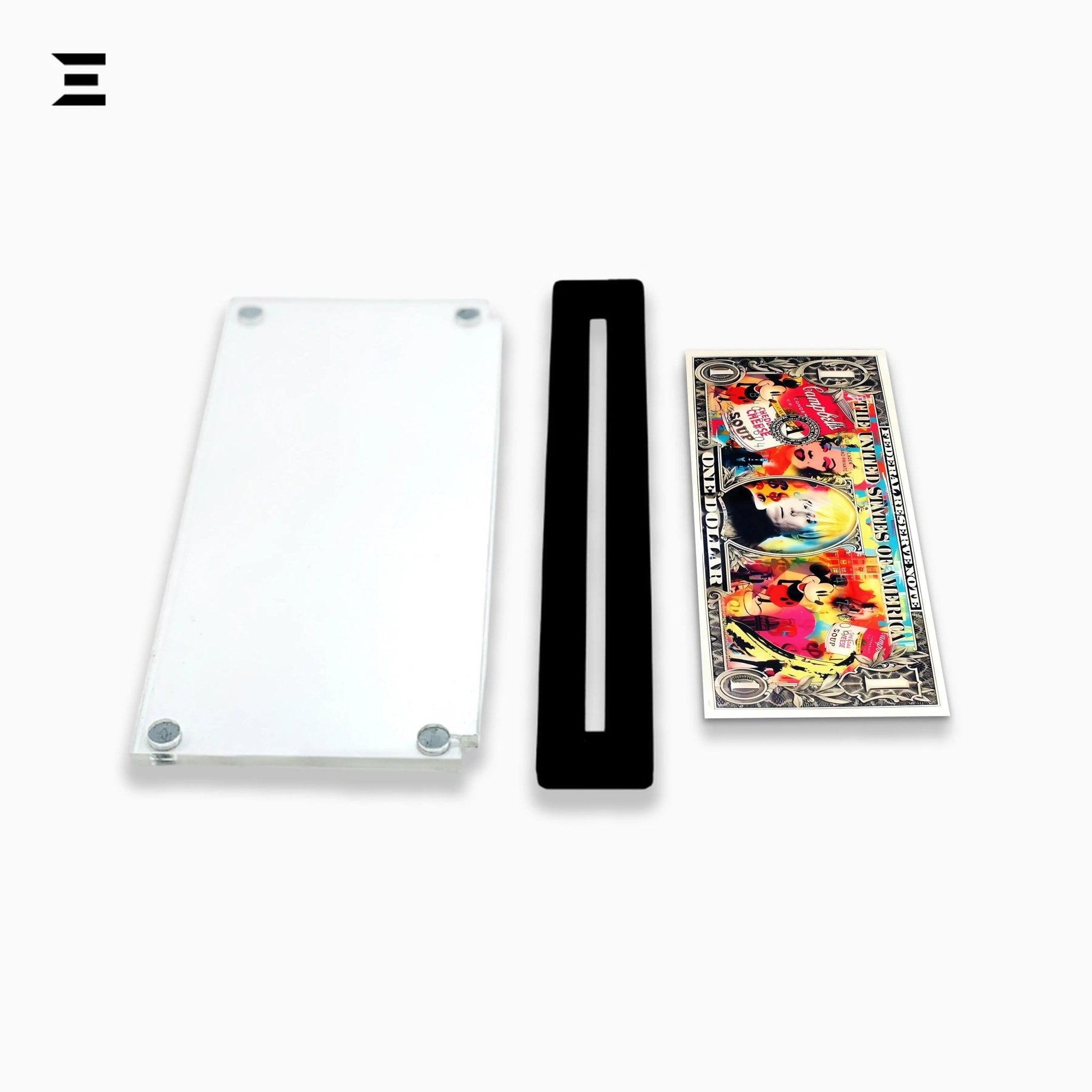 Premium Magnetic Acrylic Frame with Black Base – Andy Warhol, Marilyn Monroe & Mickey Mouse - IBRELIA