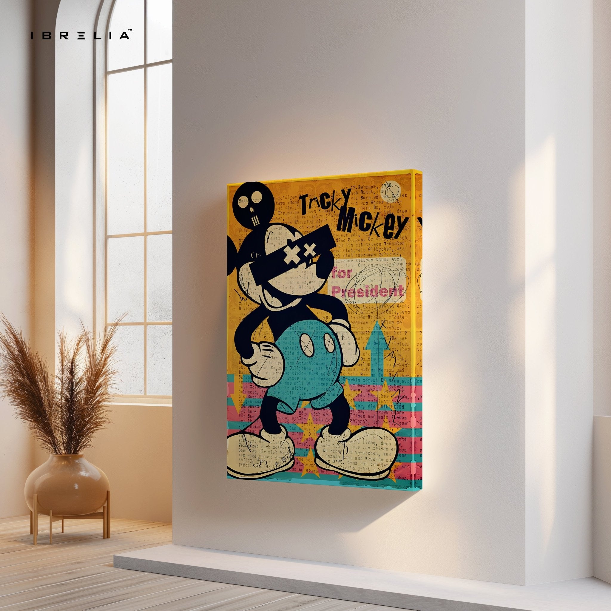 Tricky Mickey – Pop Art Graffiti Wall Frame | 4K Ultra Wrap Frame Wall Art in Pakistan | IBRELIA™ - IBRELIA