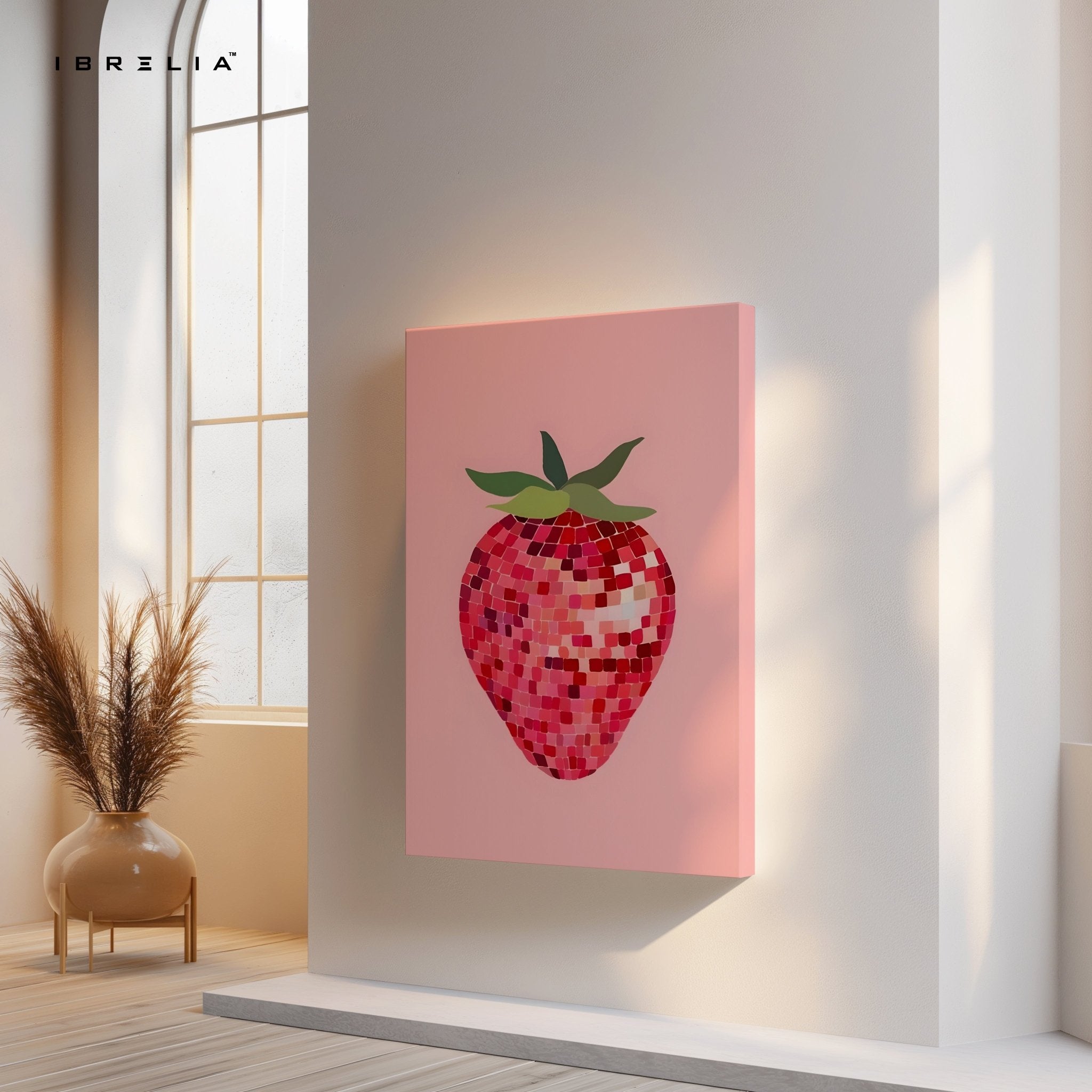 Pixel Strawberry Wall Frame | 4K Ultra Wrap Frame Wall Art in Pakistan | IBRELIA™ - IBRELIA
