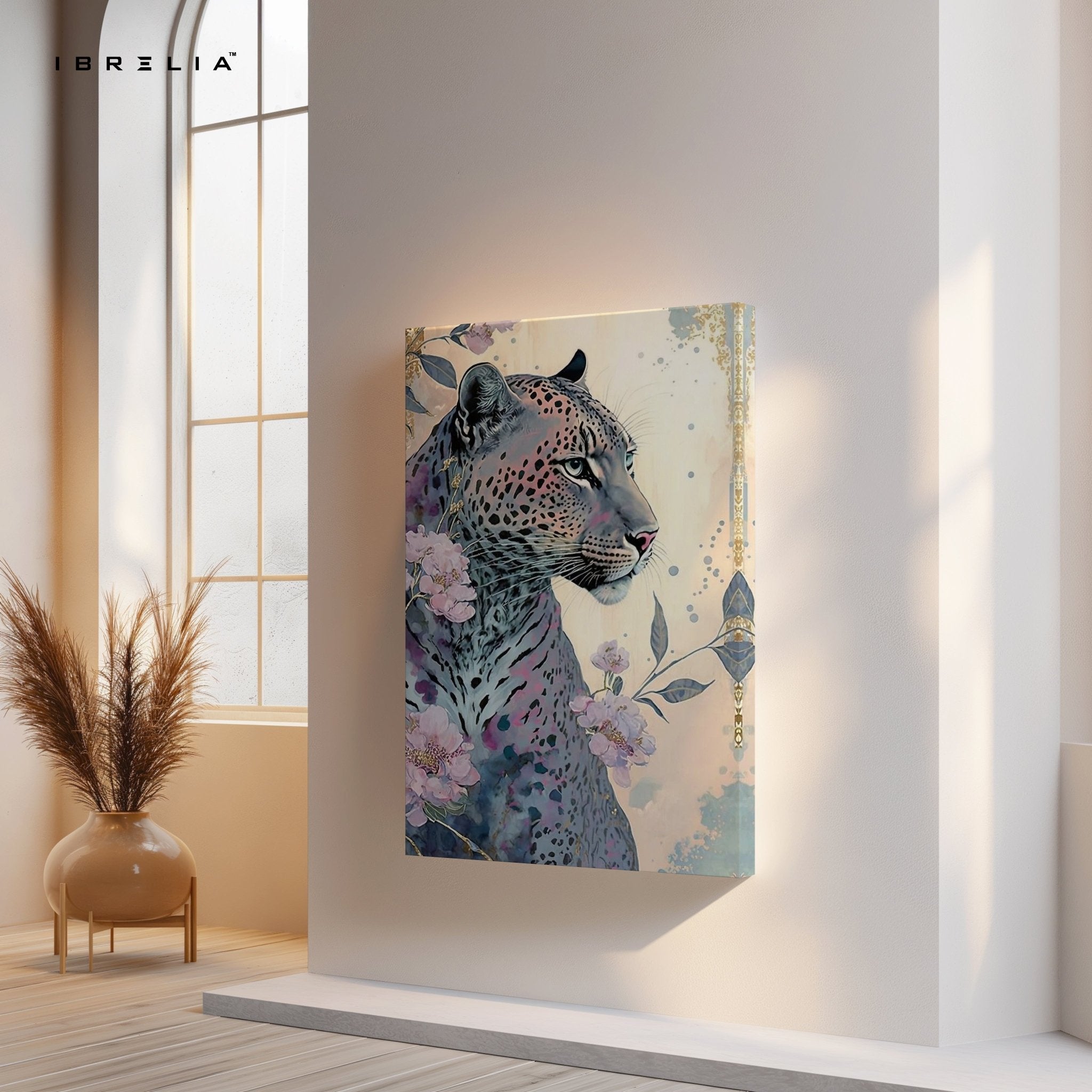 Majestic Floral Leopard Wall Frame | 4K Ultra Wrap Frame Wall Art in Pakistan | IBRELIA™ - IBRELIA