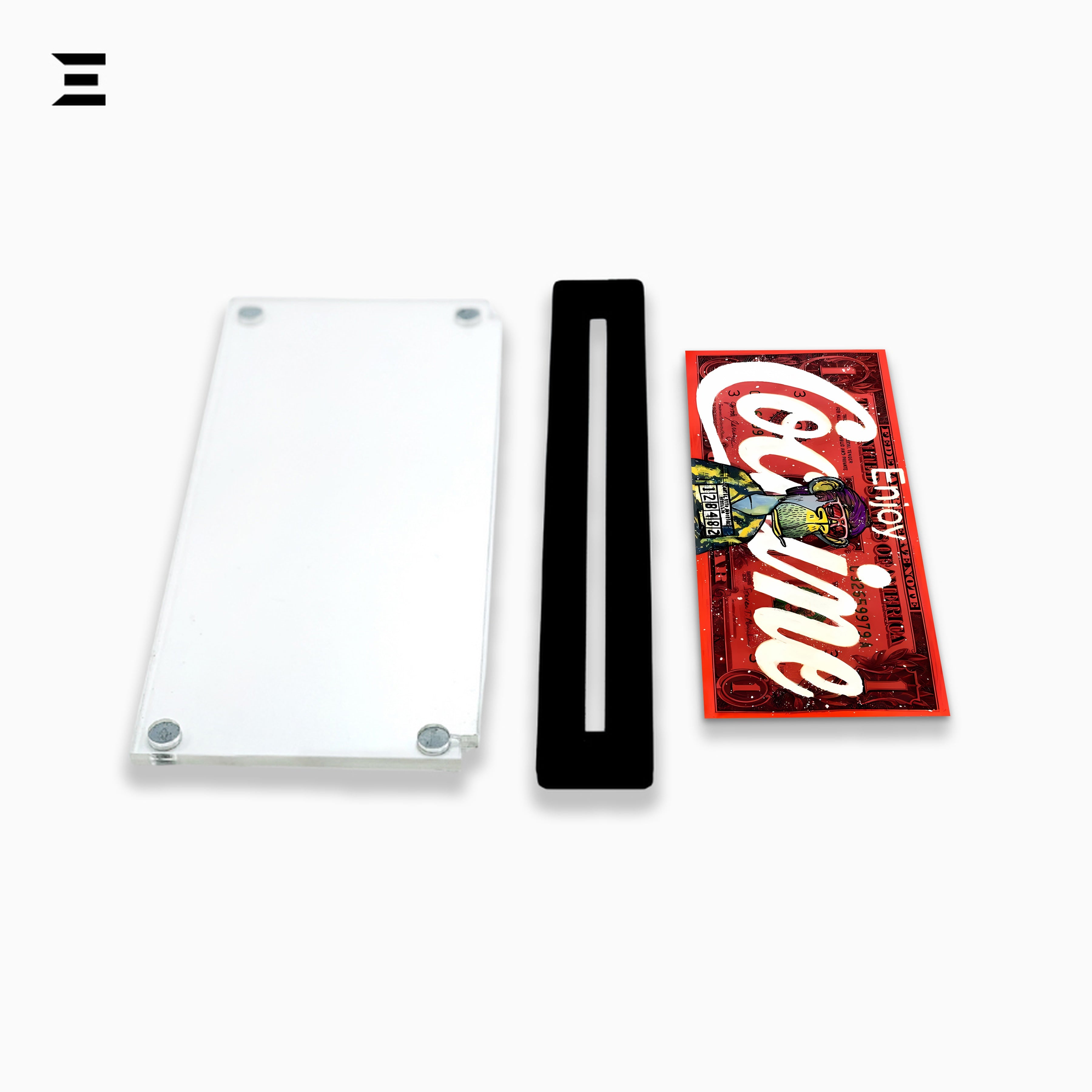Premium Magnetic Acrylic Frame with Black Base – Bored Ape “Enjoy Cocaine” Pop Art Dollar IBRELIA