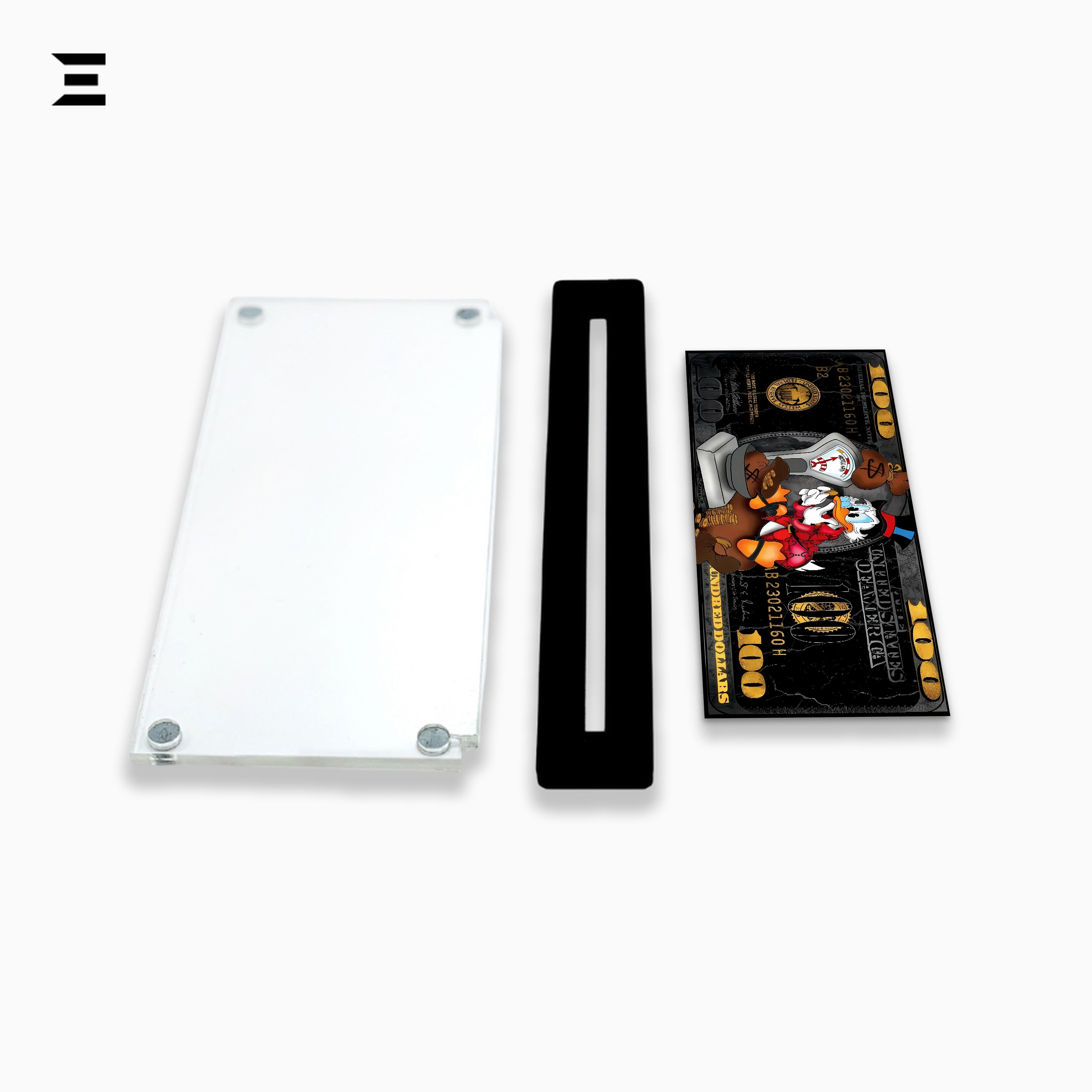 Premium Magnetic Acrylic Frame with Black Base – Scrooge McDuck "Weighing Money" Edition IBRELIA