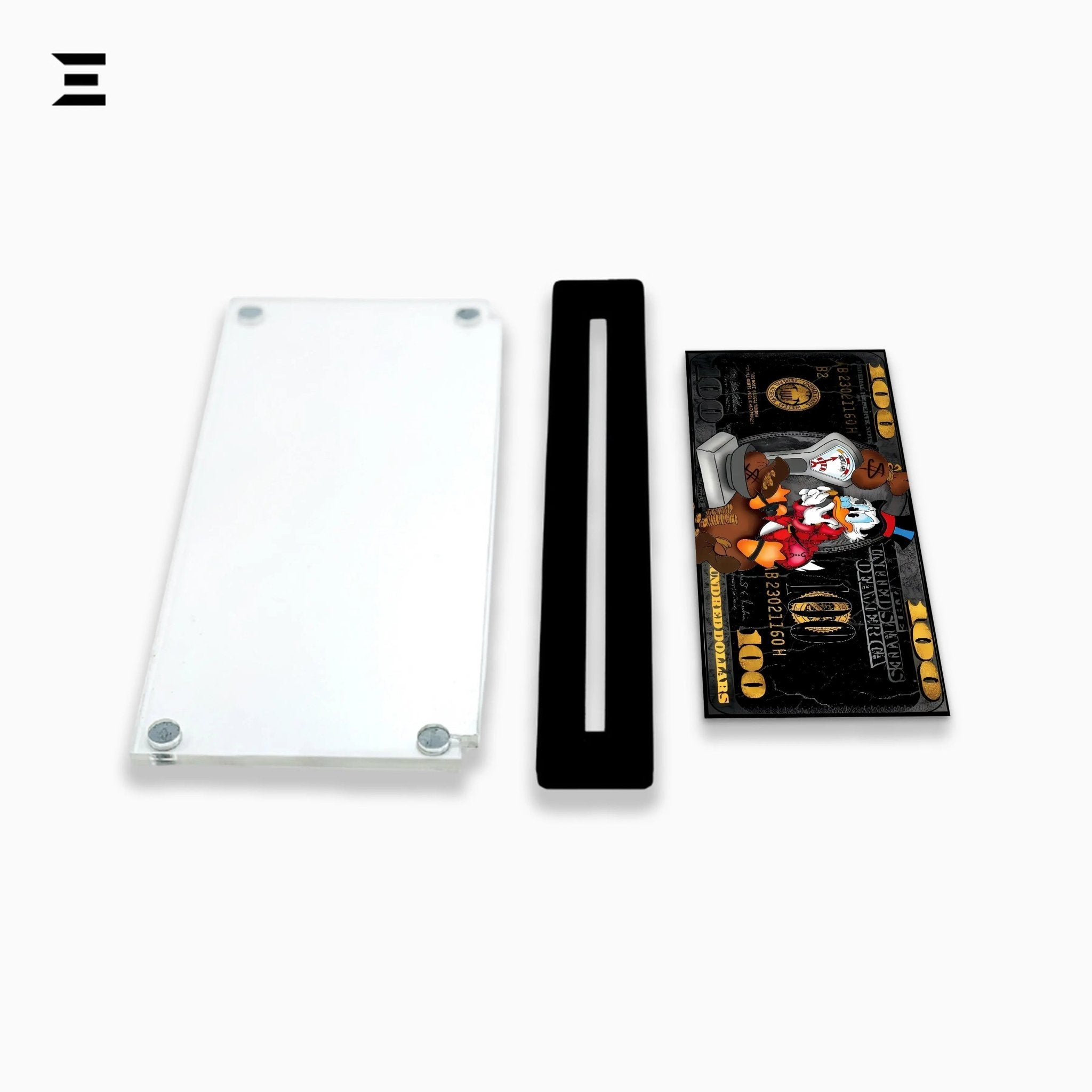 Premium Magnetic Acrylic Frame with Black Base – Scrooge McDuck "Weighing Money" Edition - IBRELIA