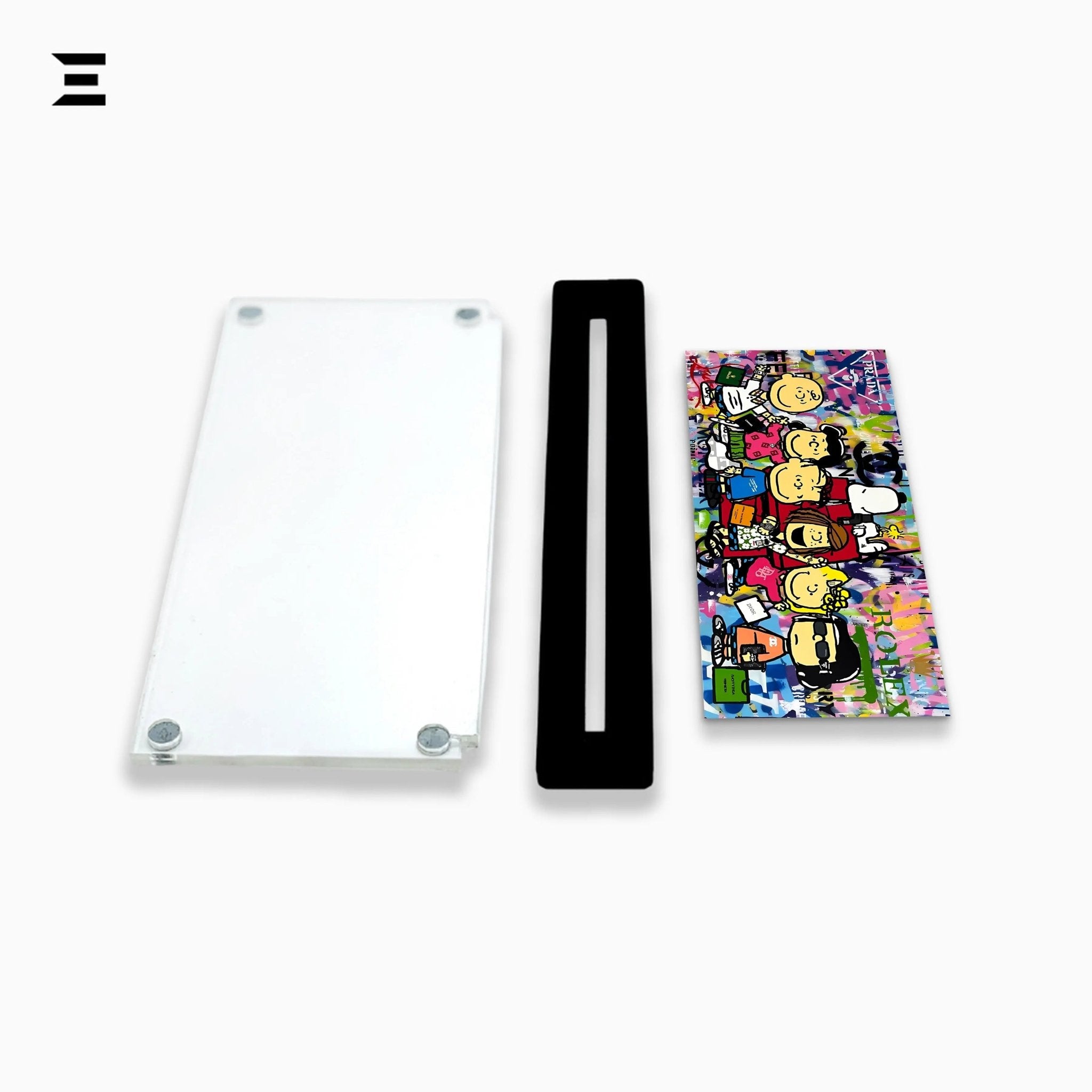 Premium Magnetic Acrylic Frame with Black Base – Charlie Brown & Snoopy Peanuts Luxury Pop Art - IBRELIA
