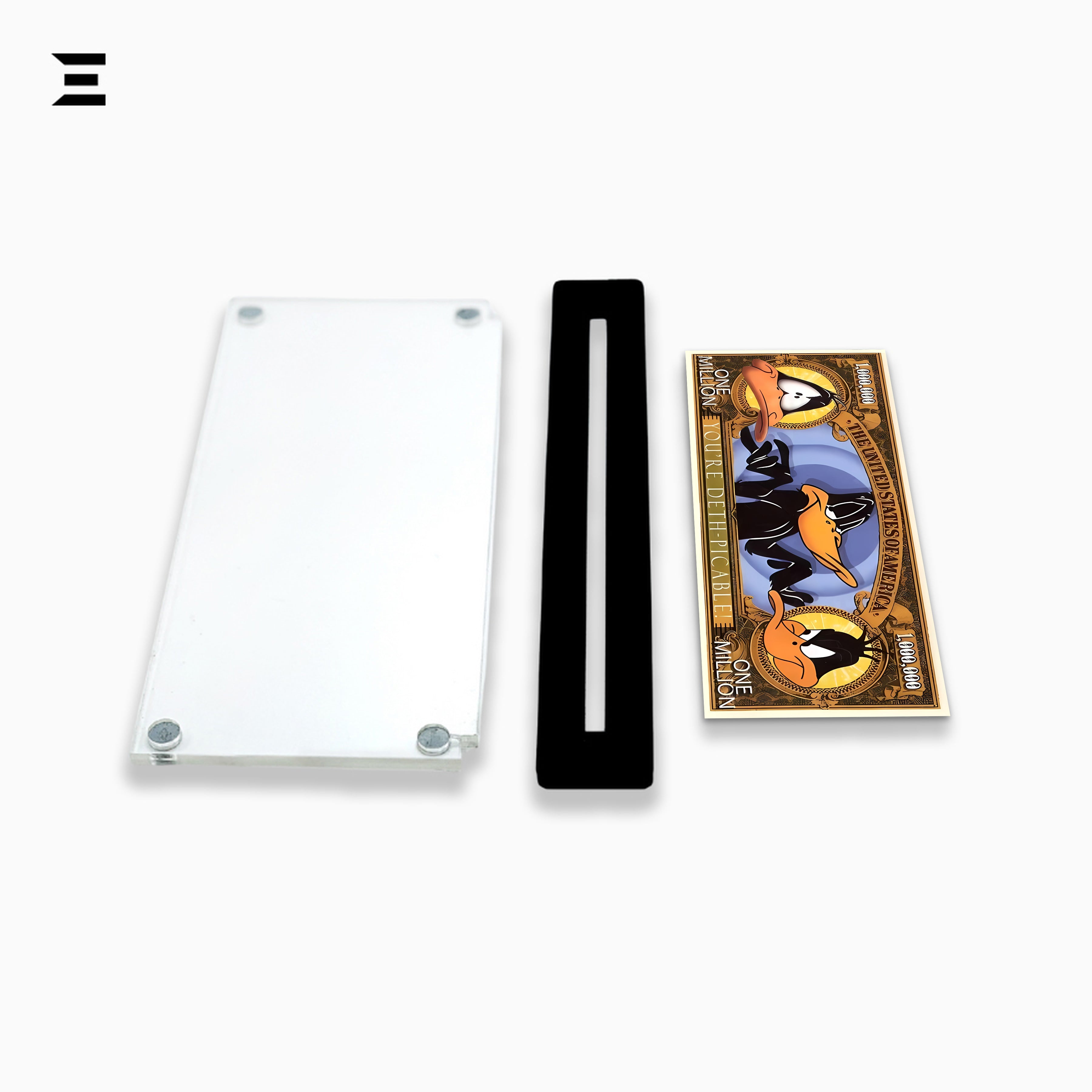 Premium Magnetic Acrylic Frame with Black Base – Daffy Duck “You’re Deth-picable” Million Dollar Pop Art IBRELIA