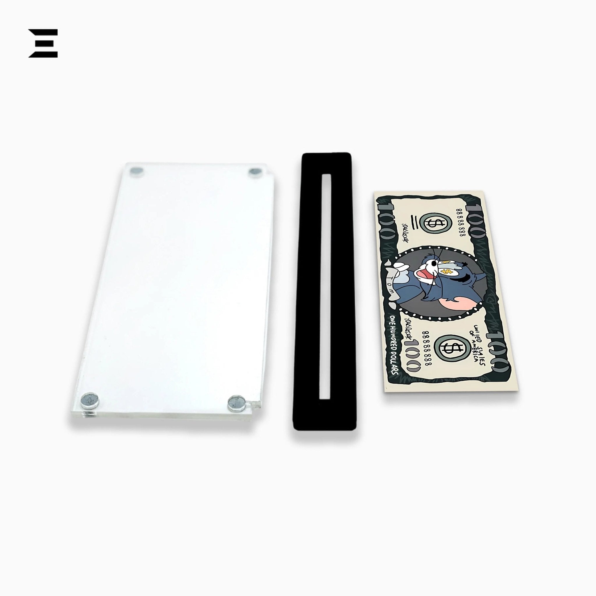 Premium Magnetic Acrylic Frame with Black Base – Tom & Jerry $100 Bill Edition - IBRELIA