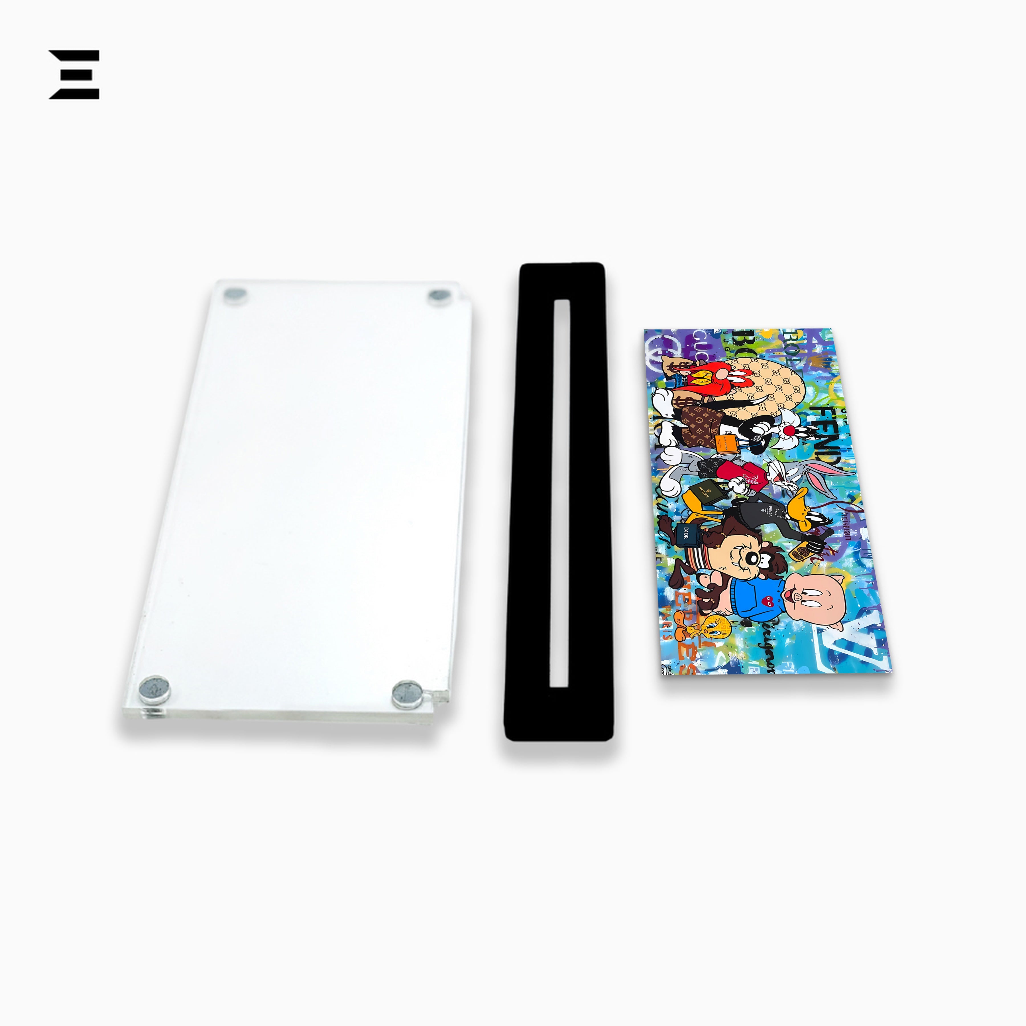 Premium Magnetic Acrylic Frame with Black Base – Looney Tunes Luxury Fashion Pop Art IBRELIA