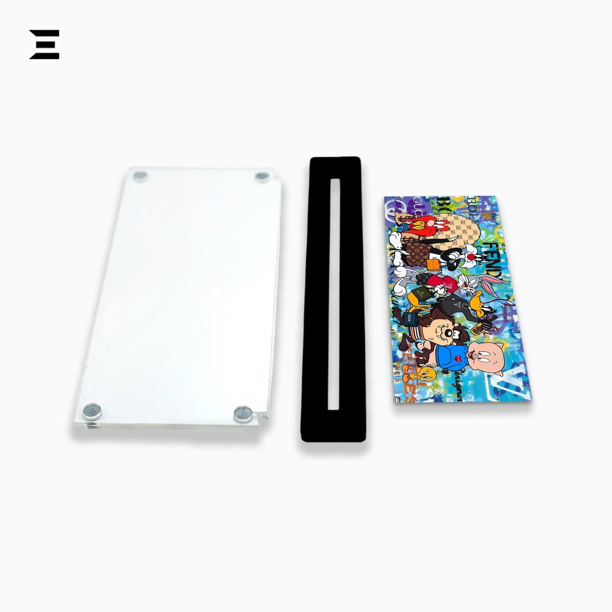 Premium Magnetic Acrylic Frame with Black Base – Looney Tunes Luxury Fashion Pop Art - IBRELIA