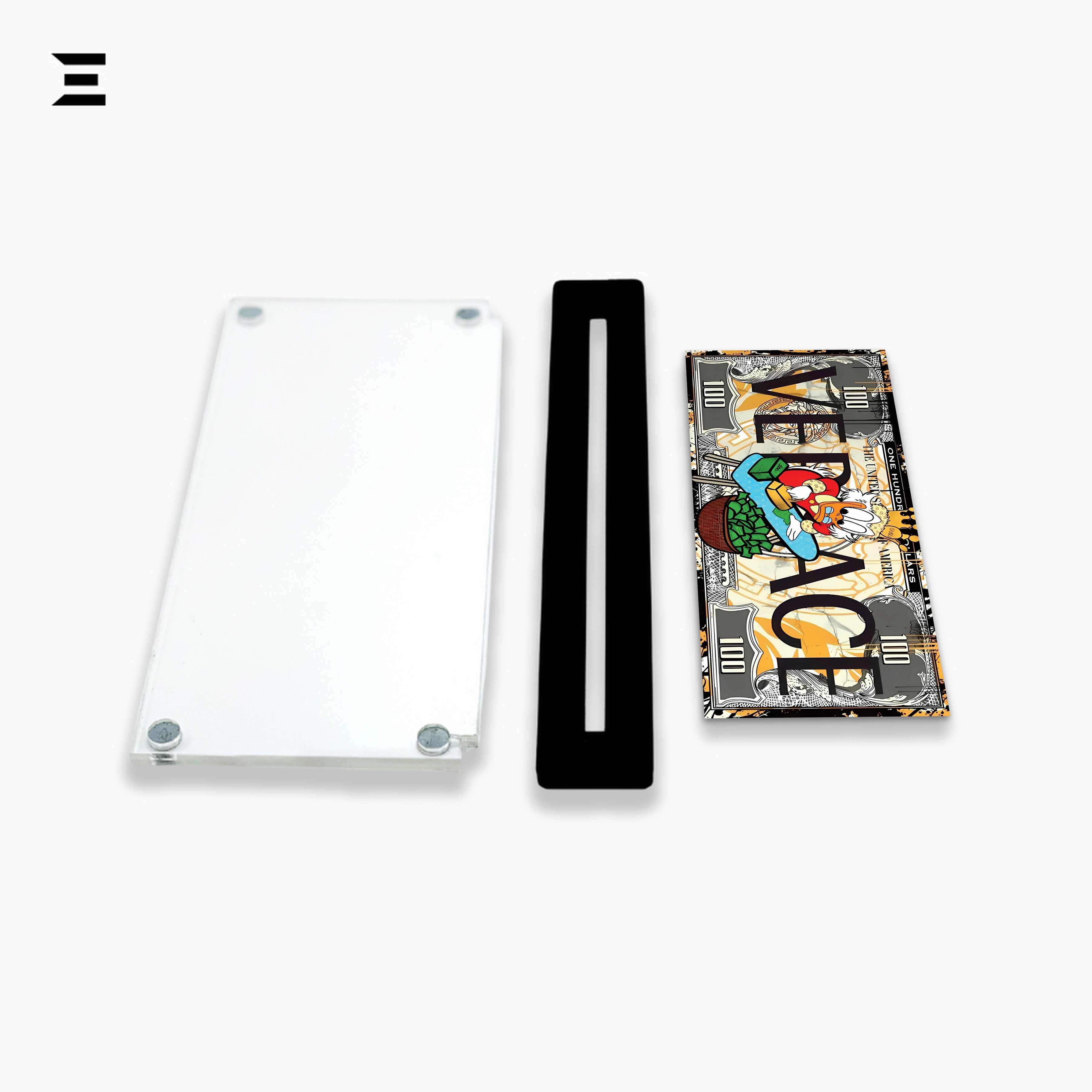 Premium Magnetic Acrylic Frame with Black Base – Scrooge McDuck "Versace Money" Edition IBRELIA