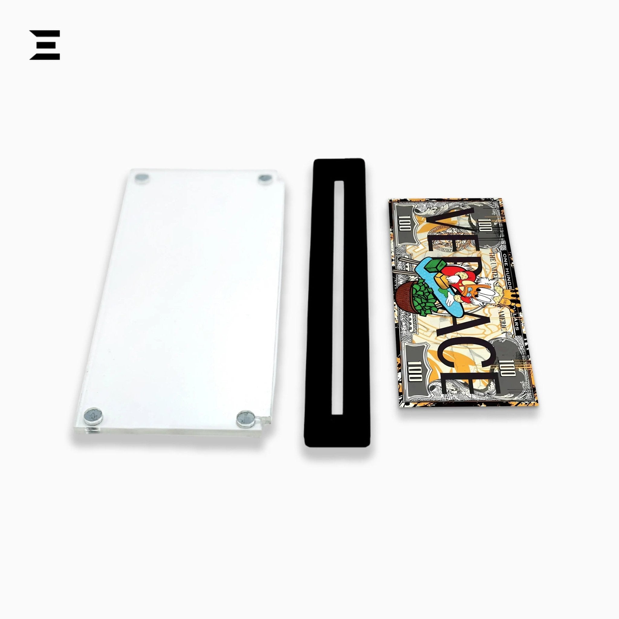 Premium Magnetic Acrylic Frame with Black Base – Scrooge McDuck "Versace Money" Edition - IBRELIA