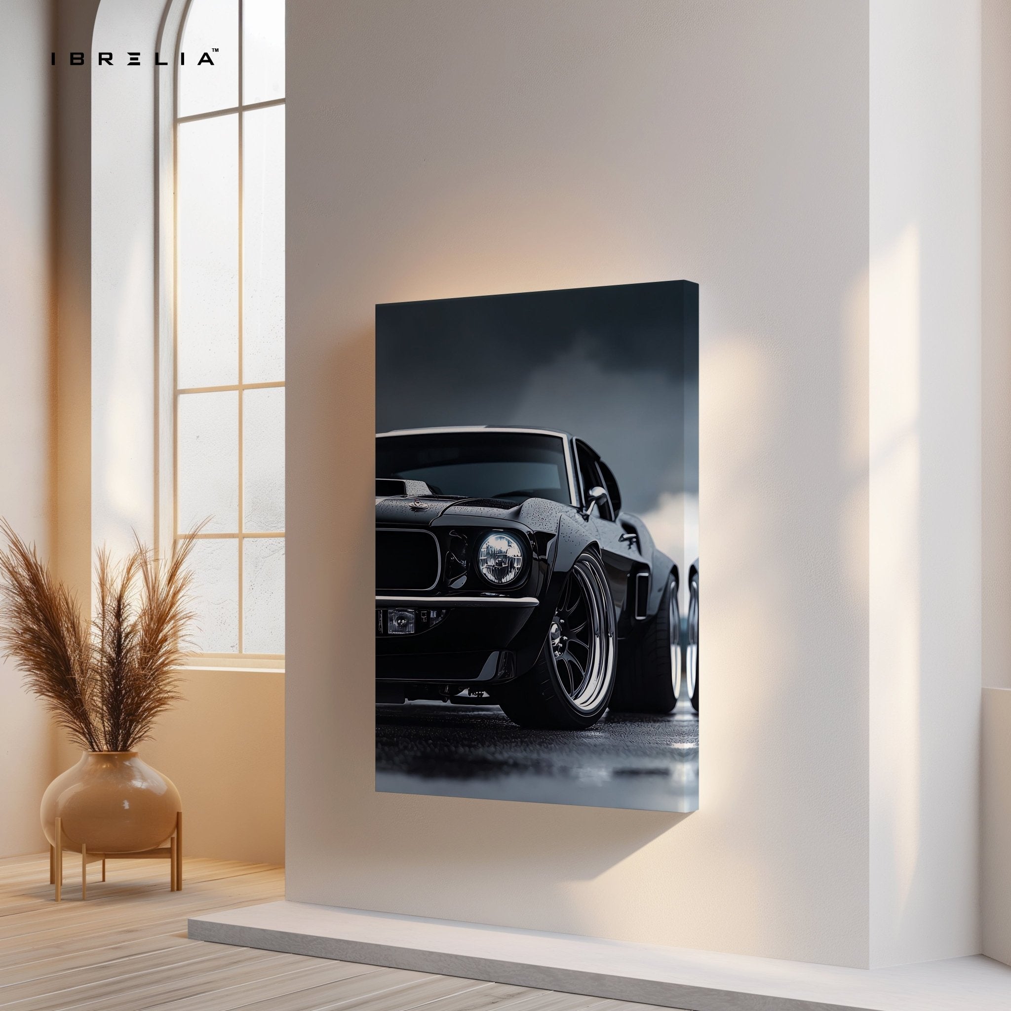 Black Mustang 4K Ultra Wrap Frame Wall Art in Pakistan | IBRELIA™ - IBRELIA