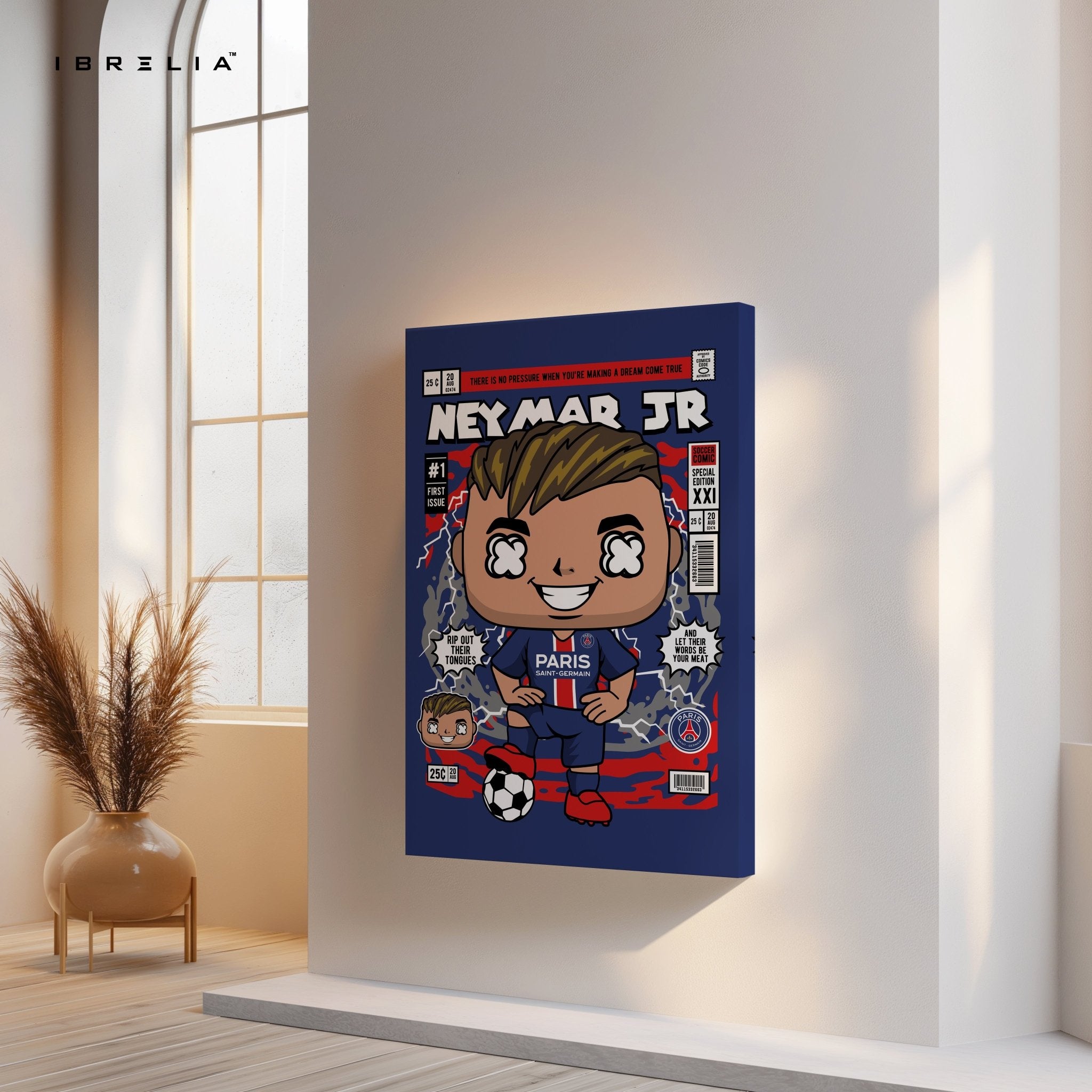 Neymar Jr “Paris Comic Edition” Pop Art Wall Frame – 4K Ultra Wrap Frame Wall Art in Pakistan | IBRELIA™ - IBRELIA