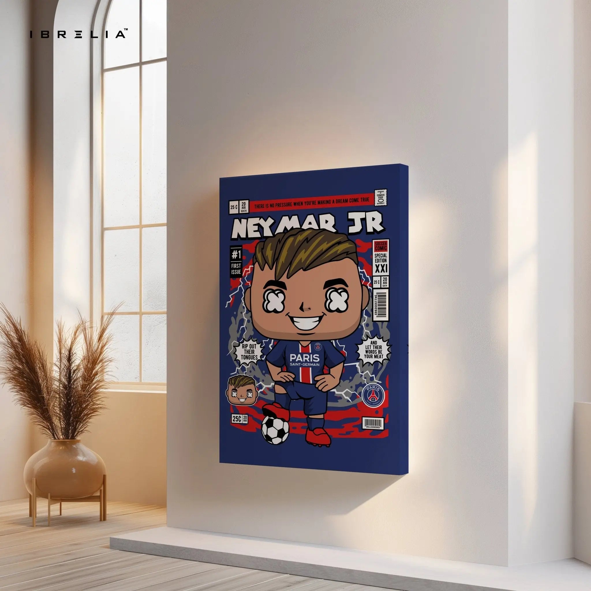 Neymar Jr “Paris Comic Edition” Pop Art Wall Frame – 4K Ultra Wrap Frame Wall Art in Pakistan | IBRELIA™ - IBRELIA