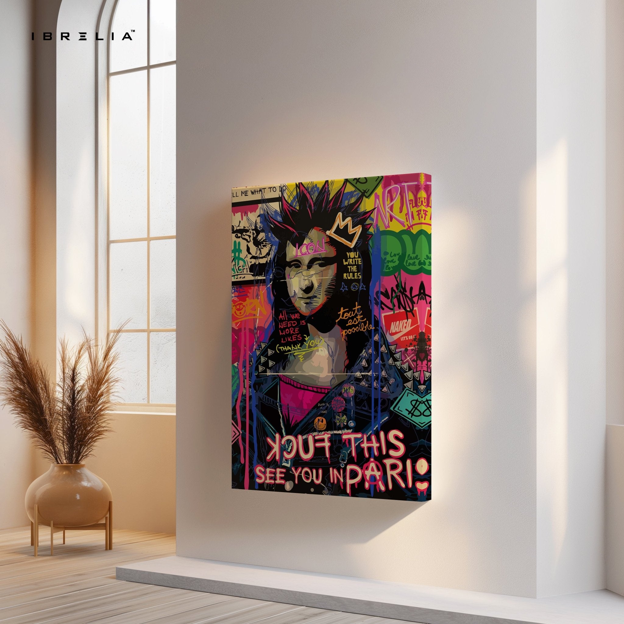 Graffiti Mona Lisa – 4K Ultra Wrap Frame Wall Art in Pakistan | IBRELIA™ - IBRELIA