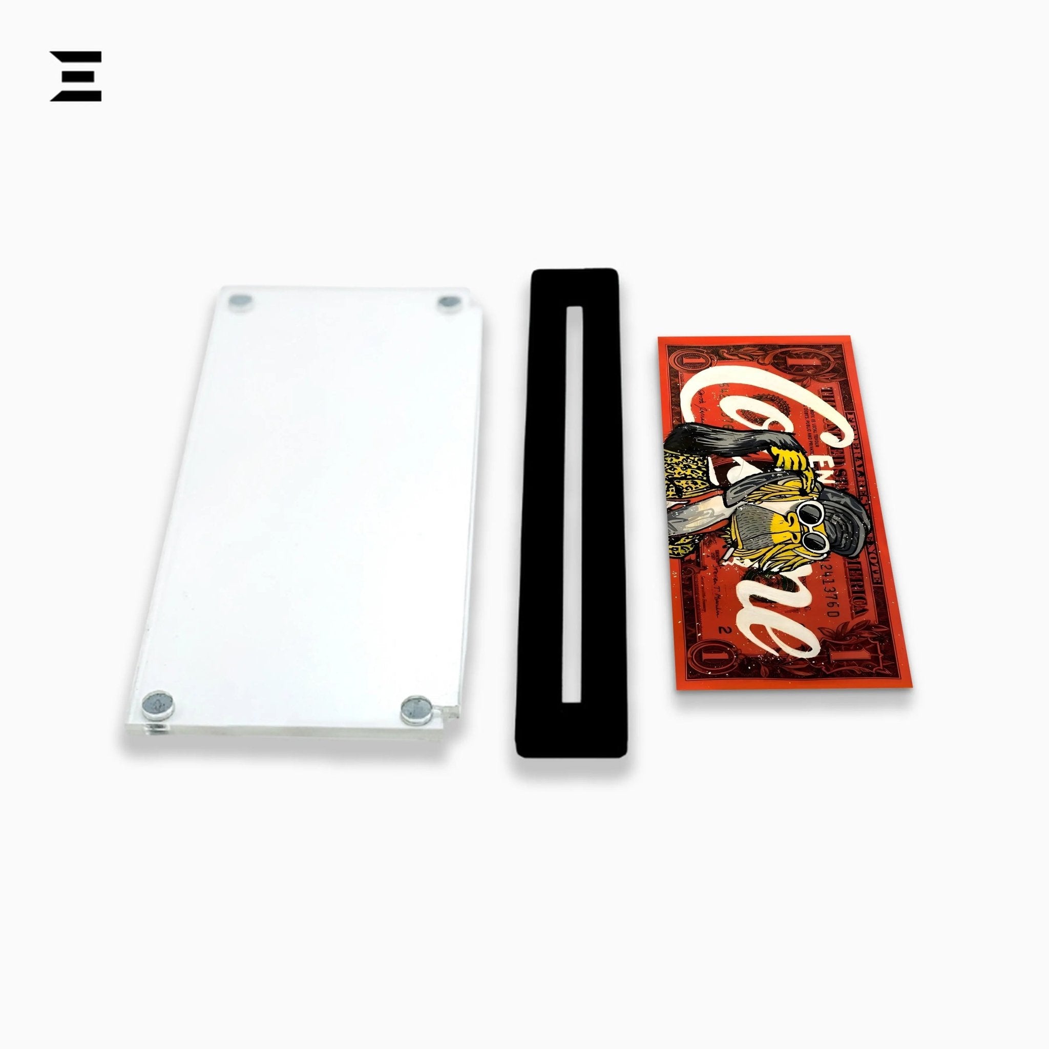 Premium Magnetic Acrylic Frame with Black Base – Coco Ape $1 Dollar Pop Art - IBRELIA