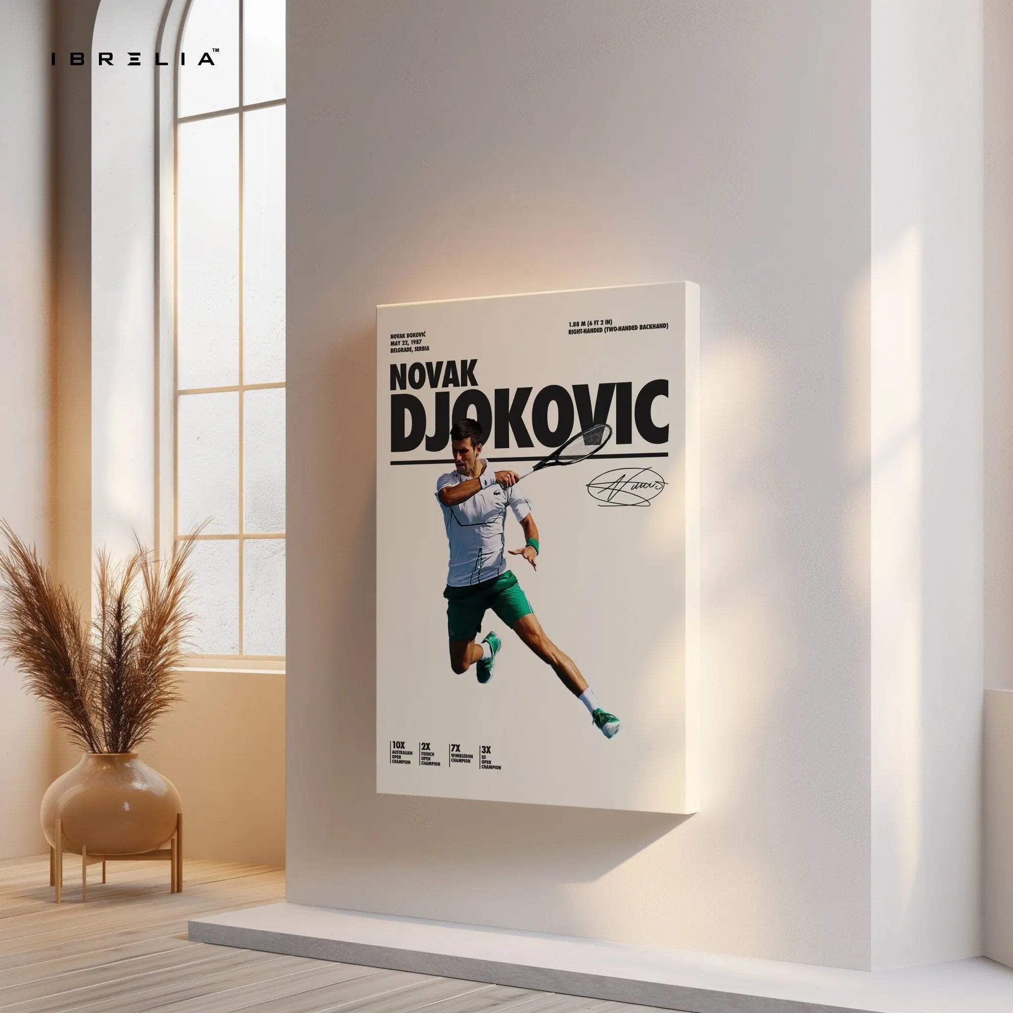 Novak Djokovic Grand Slam Champion – 4K Ultra Wrap Frame Wall Art in Pakistan | IBRELIA™ - IBRELIA