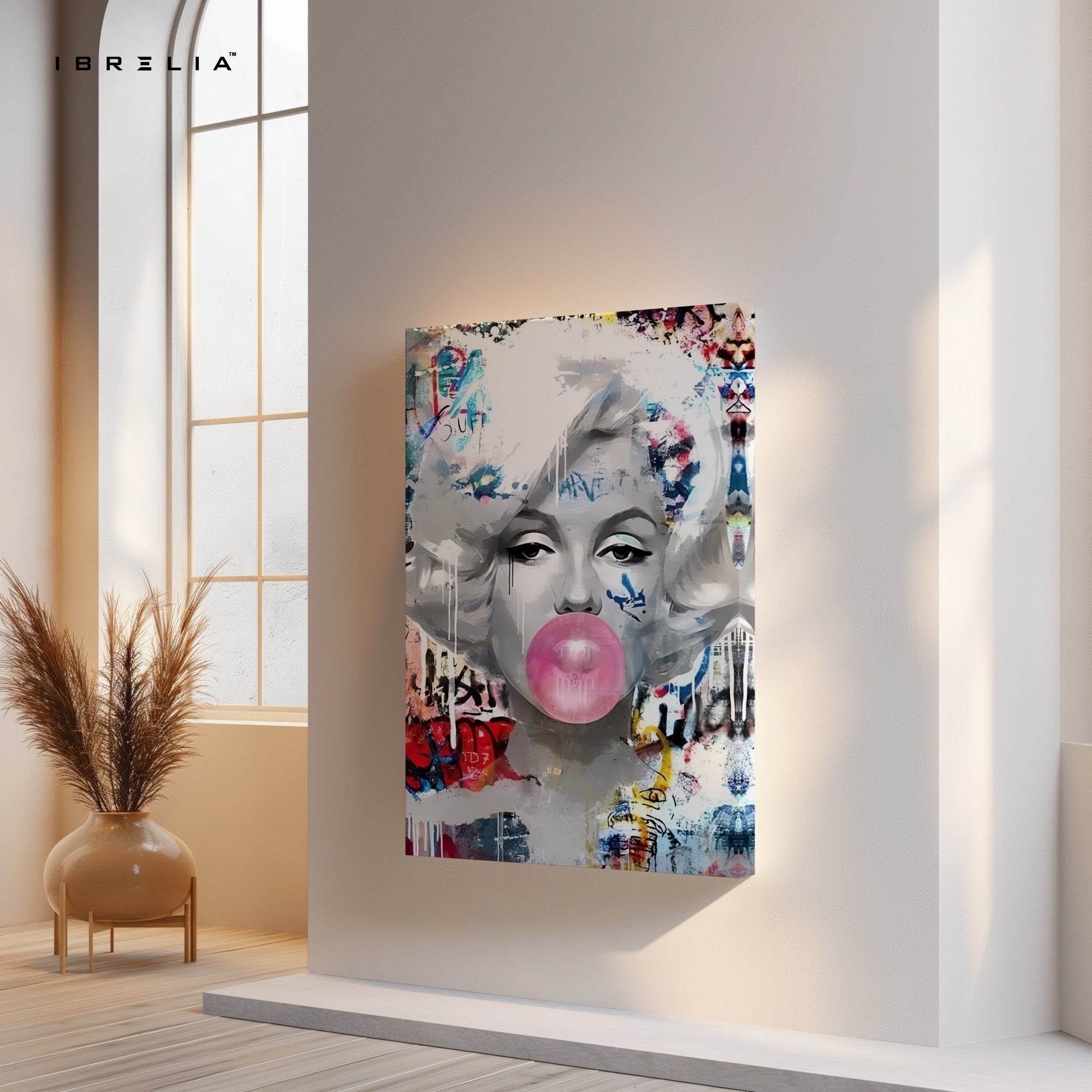 Marilyn Monroe “Bubblegum Graffiti” Wall Frame | 4K Ultra Wrap Frame Wall Art in Pakistan | IBRELIA™ - IBRELIA