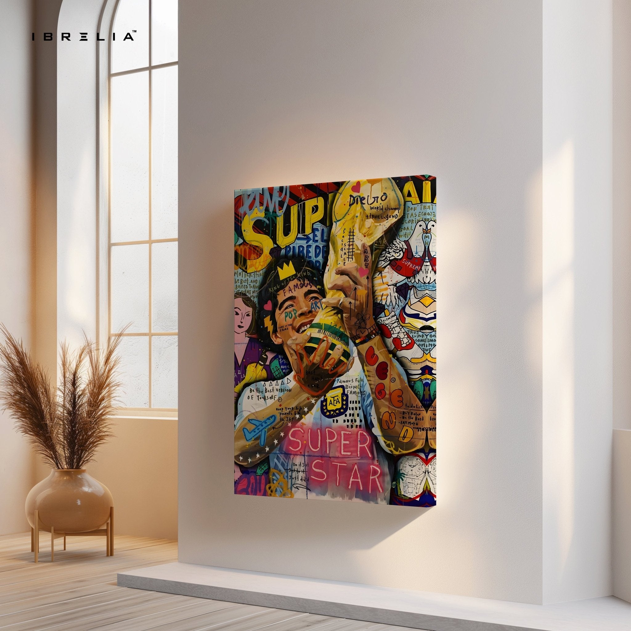 Lionel Messi “Superstar” Graffiti 4K Wall Art in Pakistan | IBRELIA™ - IBRELIA