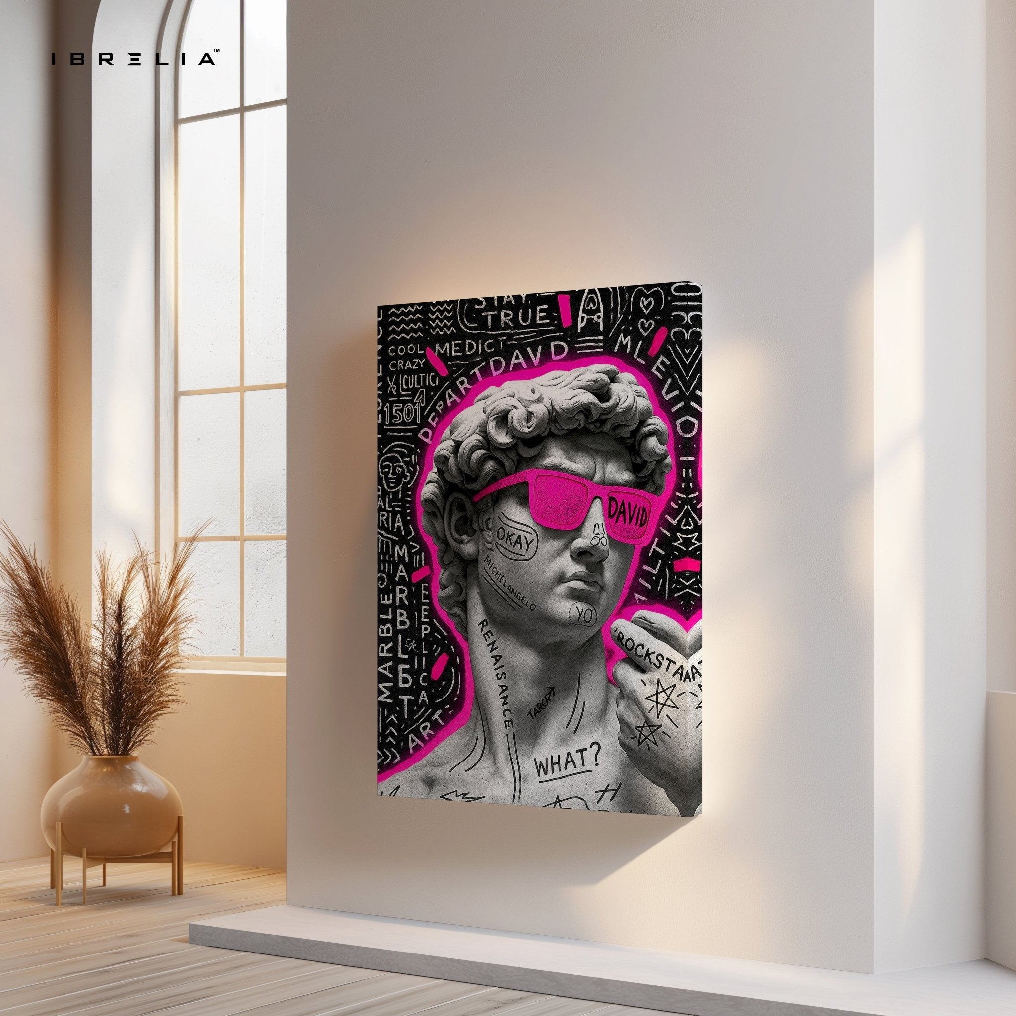 David Rockstar Neon Wall Frame | 4K Ultra Wrap Frame Wall Art in Pakistan | IBRELIA™ - IBRELIA
