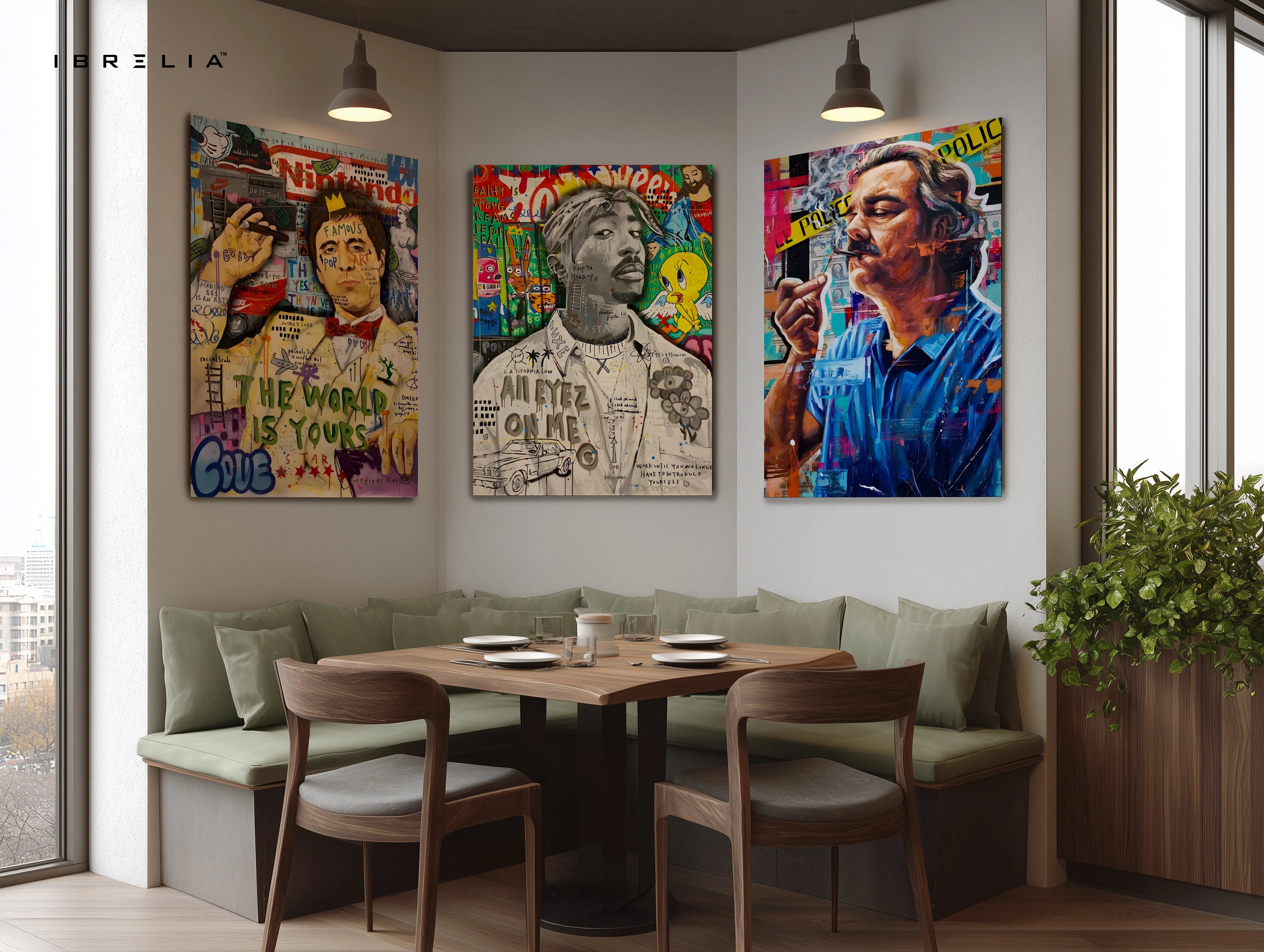 Iconic Legends Street Art 3 Panel 4K Ultra HD Wall Art in Pakistan | IBRELIA™ IBRELIA