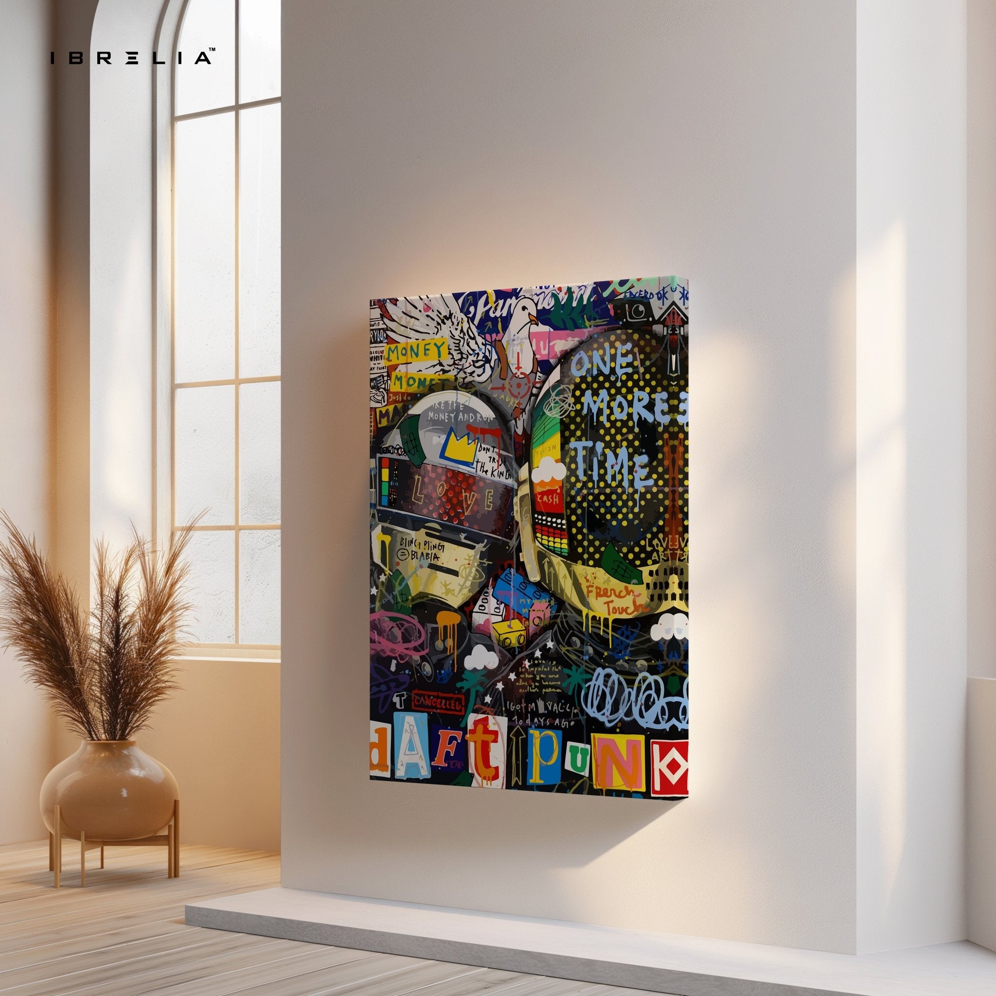 Daft Punk Graffiti Collage – 4K Ultra Wrap Frame Wall Art in Pakistan | IBRELIA™ - IBRELIA