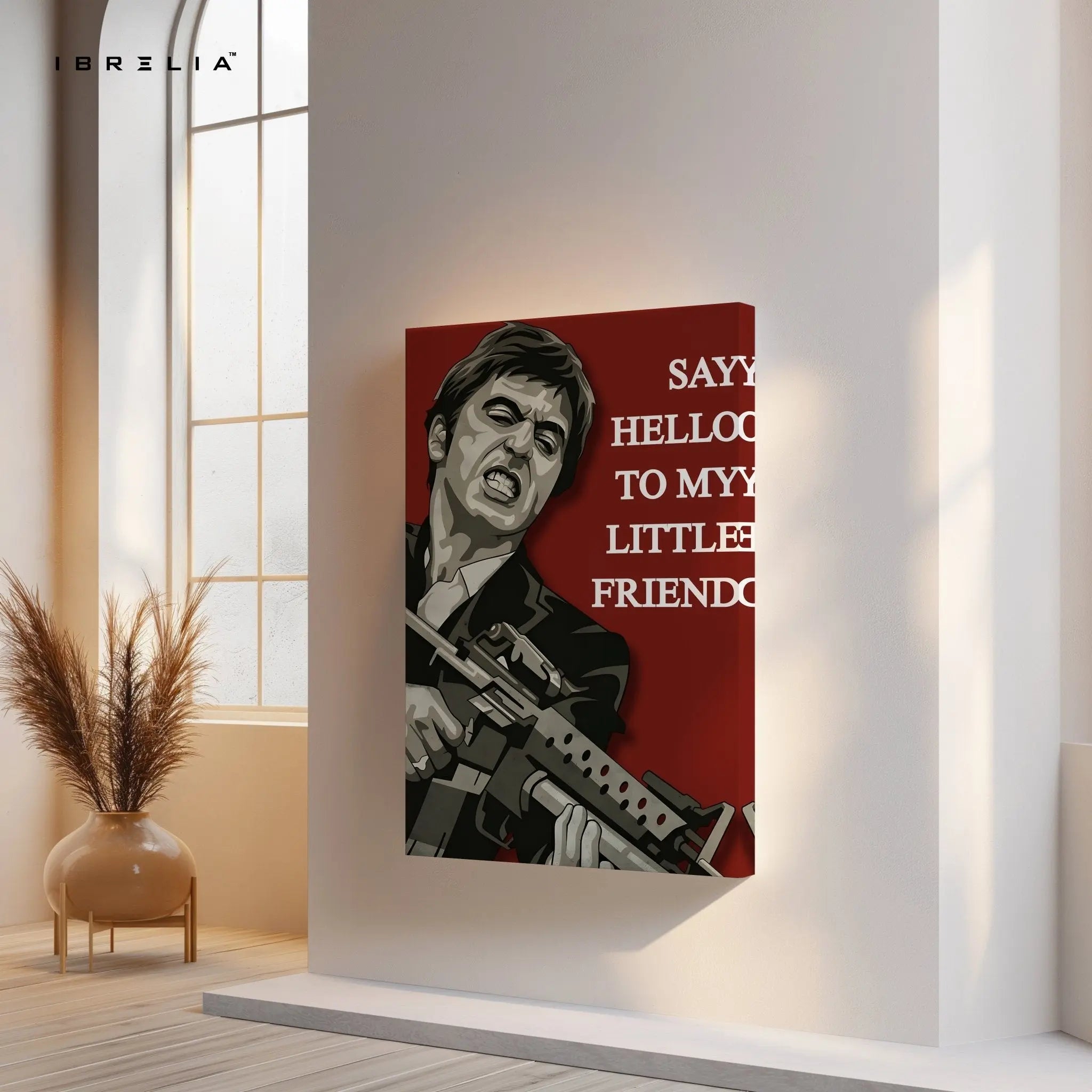 Scarface “Say Hello To My Little Friend” 4K Ultra Wrap Frame Wall Art in Pakistan | IBRELIA™ - IBRELIA