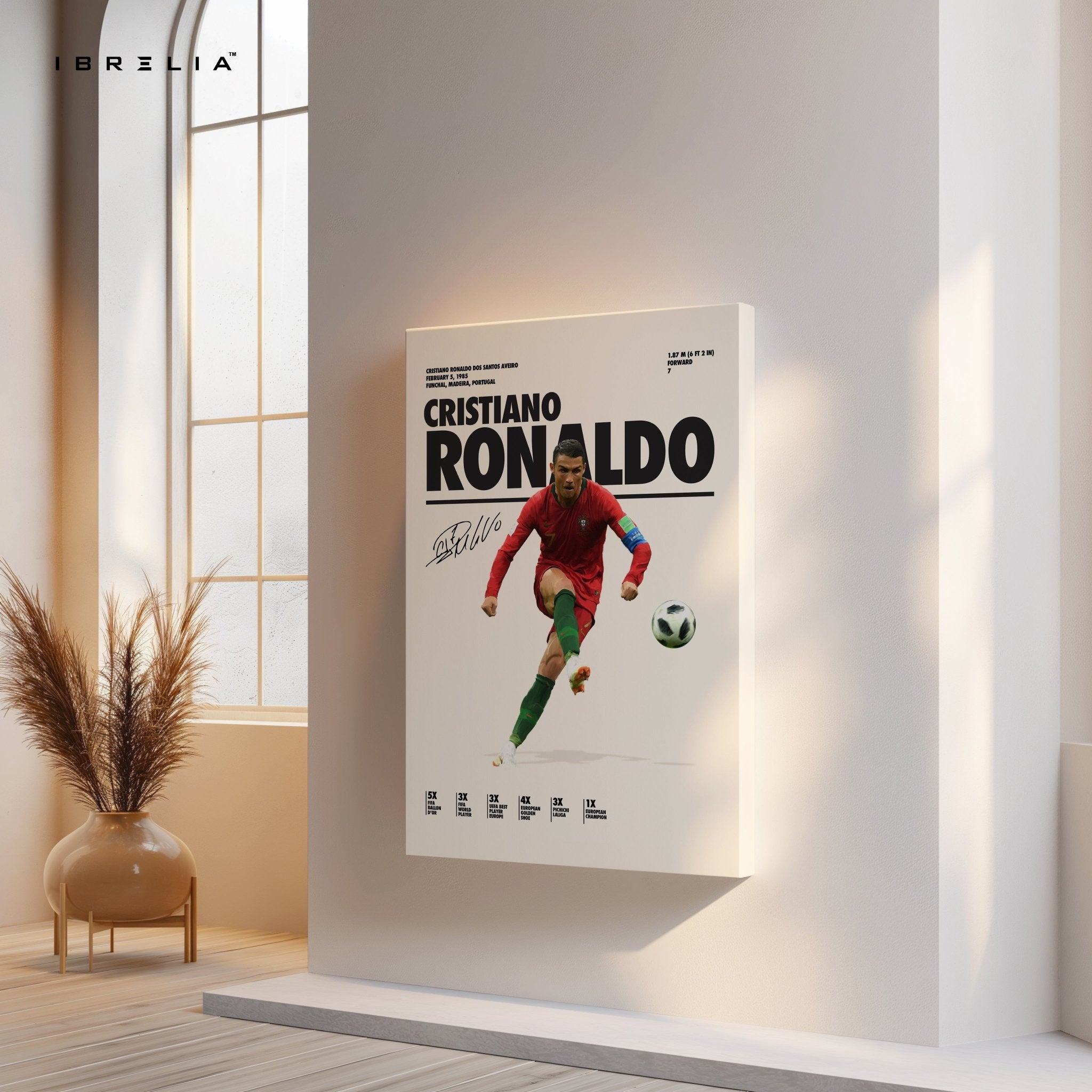 Cristiano Ronaldo Portugal Kick Pose – 4K Ultra Wrap Frame Wall Art in Pakistan | IBRELIA™ - IBRELIA