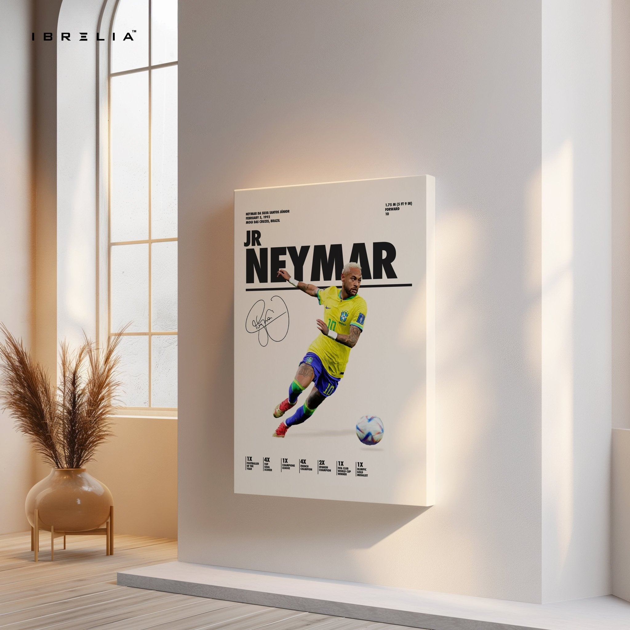 Neymar Jr Brazil Kick Pose – 4K Ultra Wrap Frame Wall Art in Pakistan | IBRELIA™ - IBRELIA