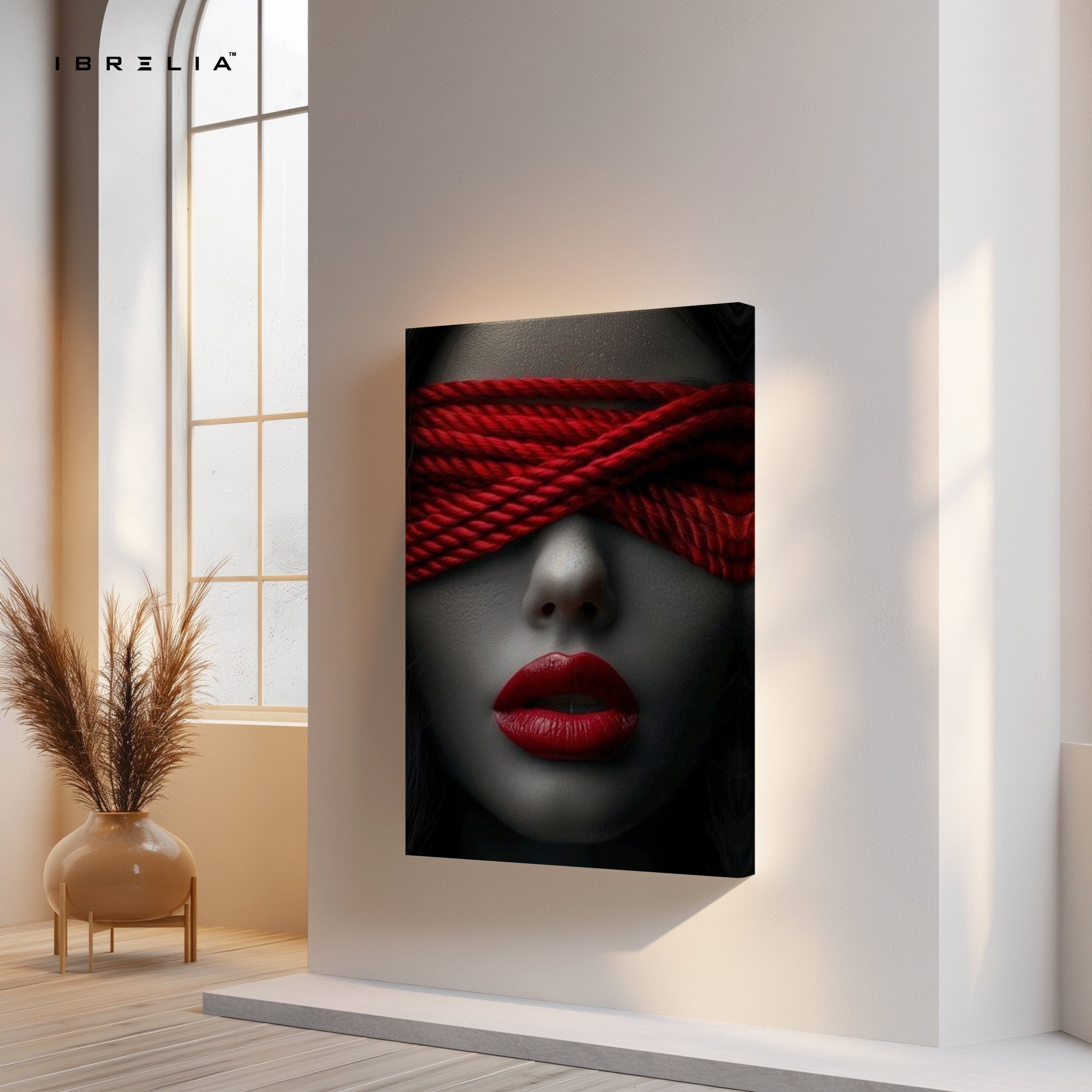 Red Blindfold Wall Frame | 4K Ultra Wrap Frame Wall Art in Pakistan | IBRELIA™ - IBRELIA