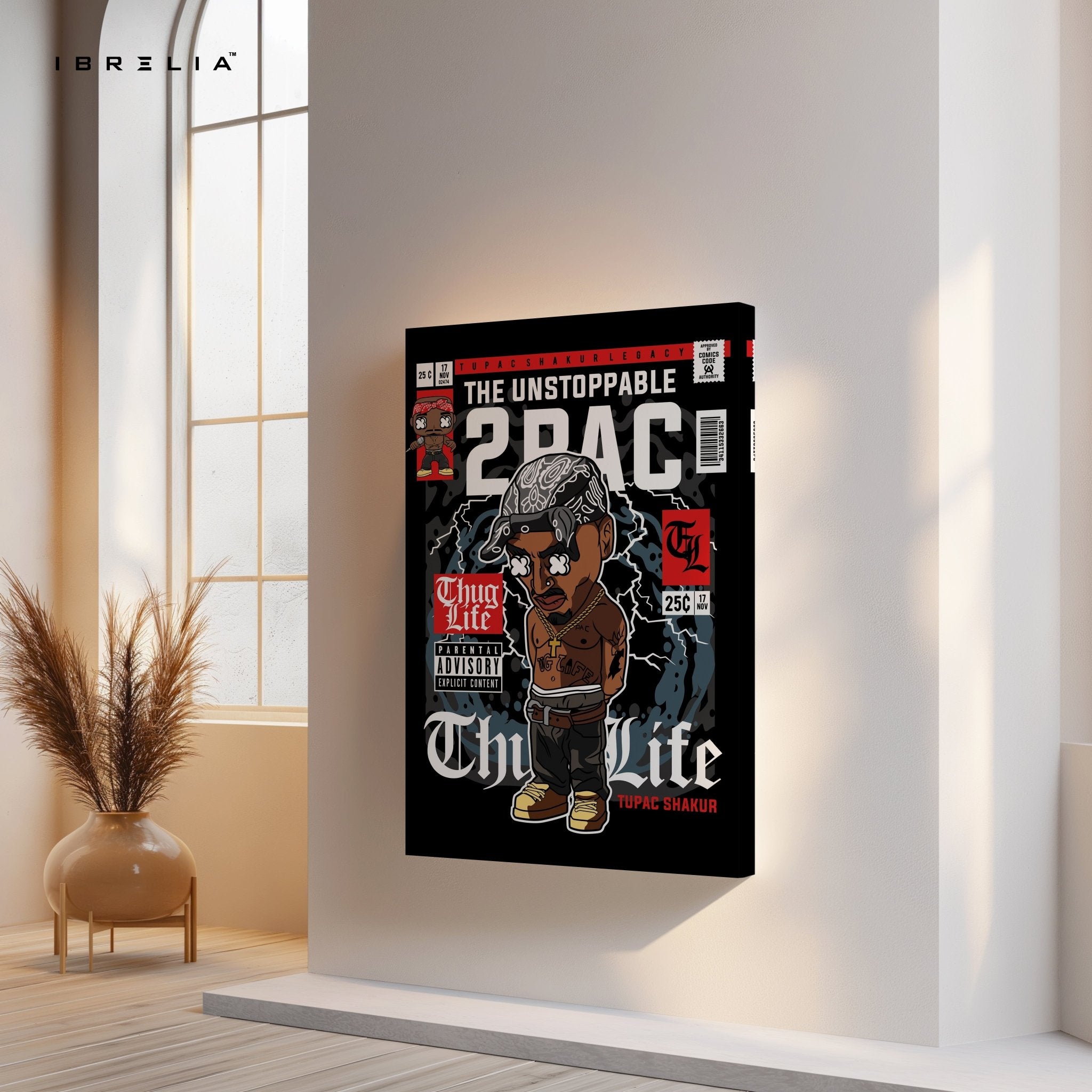 2PAC “Thug Life” Pop Art Comic Edition – 4K Ultra Wrap Frame Wall Art in Pakistan | IBRELIA™ - IBRELIA