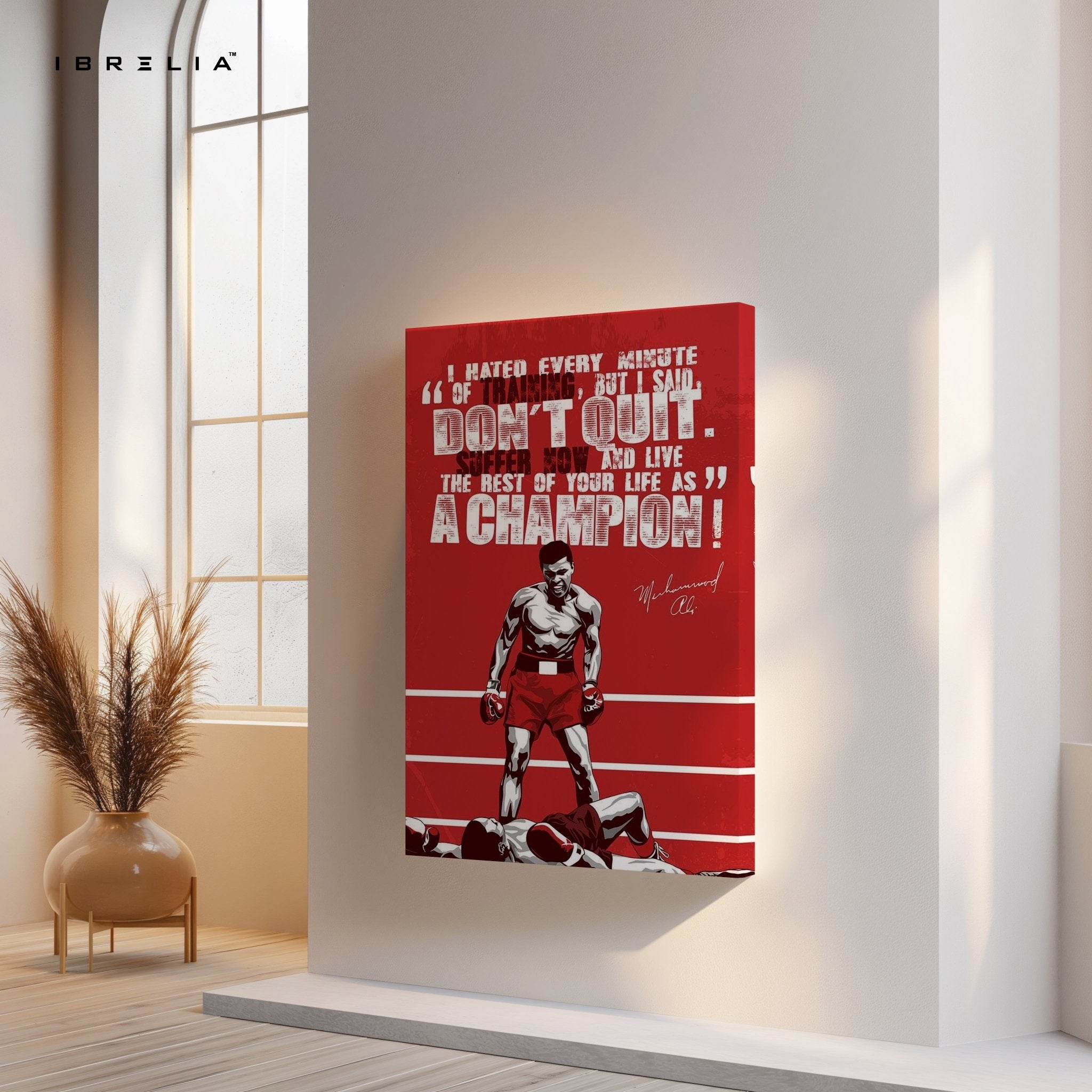 Muhammad Ali “Don’t Quit” Motivational Wall Art – A Champion’s Mindset | IBRELIA™ - IBRELIA